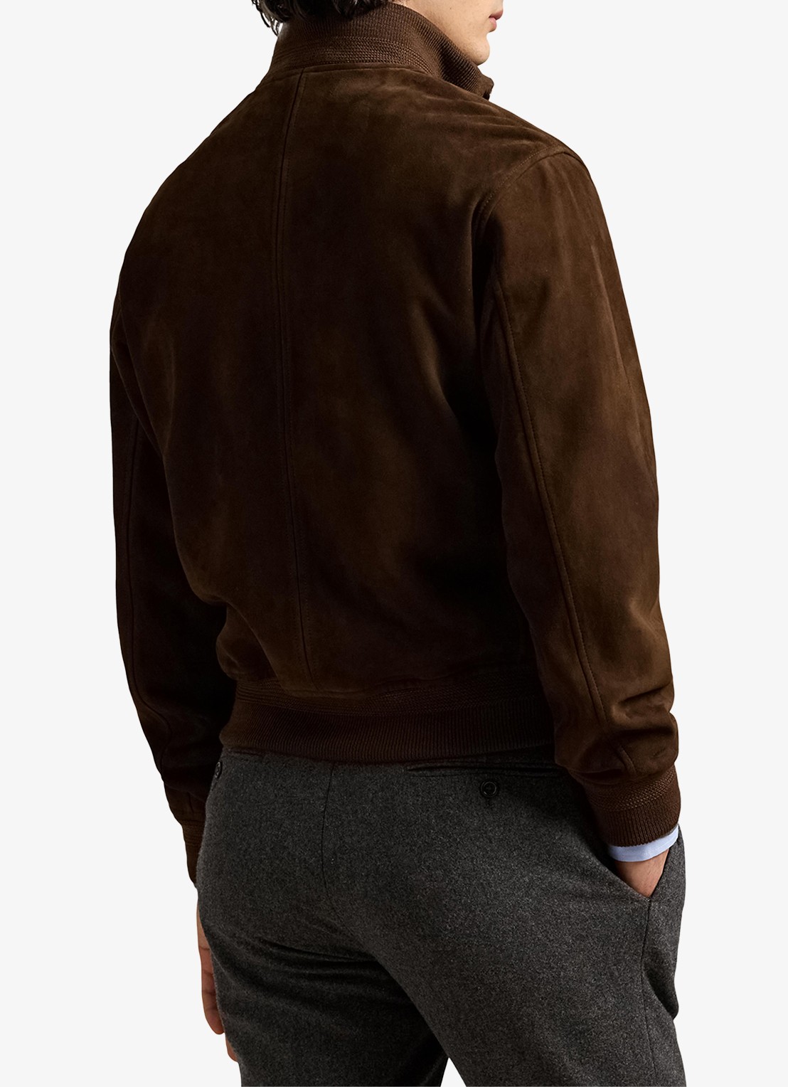 Ralph Lauren Suède jack met borstzak - achterkant dark beech / donkerbruin