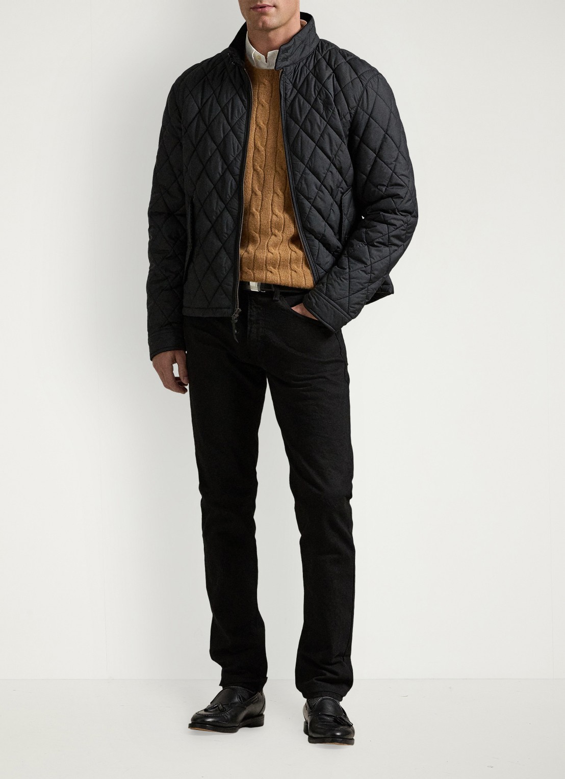 Ralph Lauren Sullivan slim fit jeans met gekleurde wassing - voorkant 5 hdn black / zwart