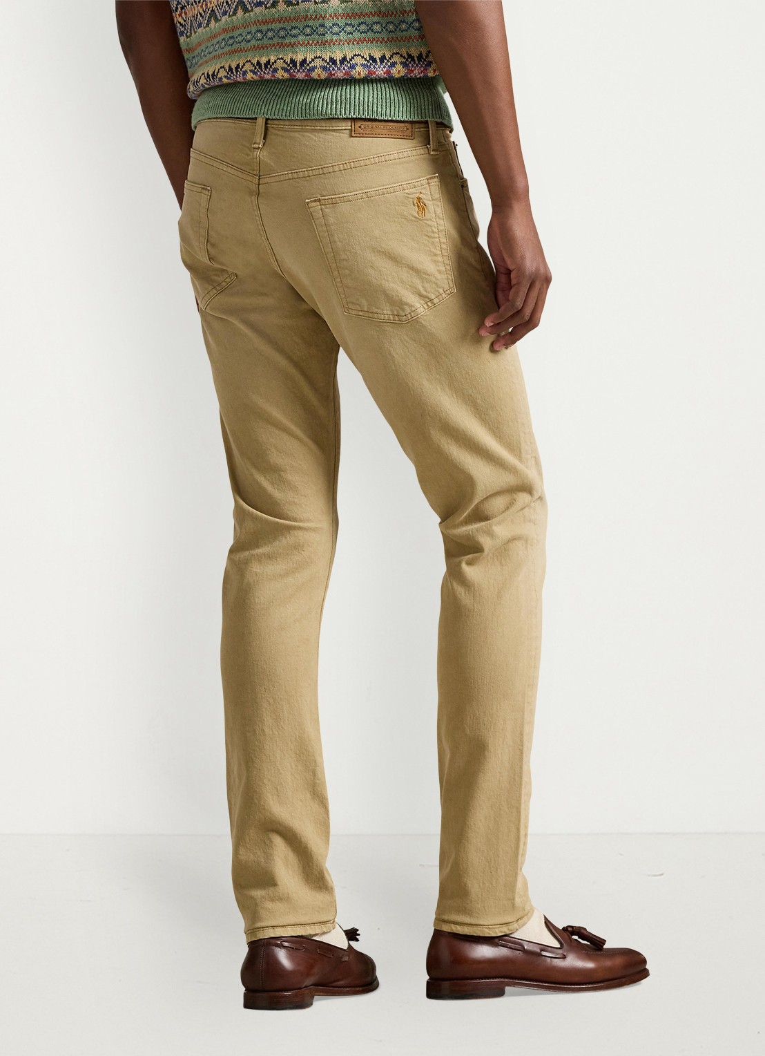 Ralph Lauren Sullivan slim fit jeans met gekleurde wassing - achterkant 3 hdn khaki hill / khaki