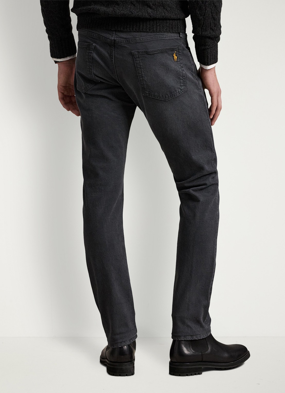 Ralph Lauren Sullivan slim fit jeans met gekleurde wassing - achterkant 5 hdn mechanic grey / donkergrijs