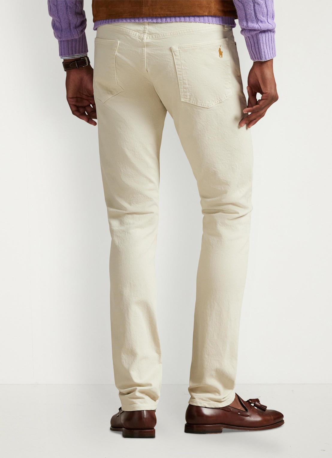 Ralph Lauren Sullivan slim fit jeans met gekleurde wassing - achterkant 4 hdn andover cream / creme