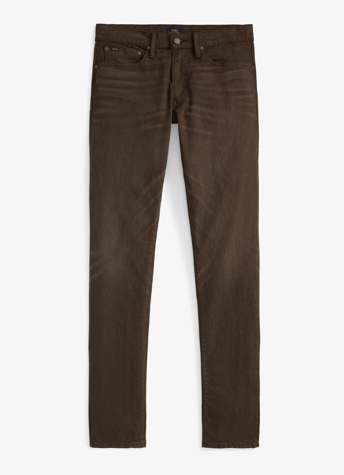 Ralph Lauren Sullivan slim fit jeans met gekleurde wassing - voorkant 3 hdn circuit brown / bruin