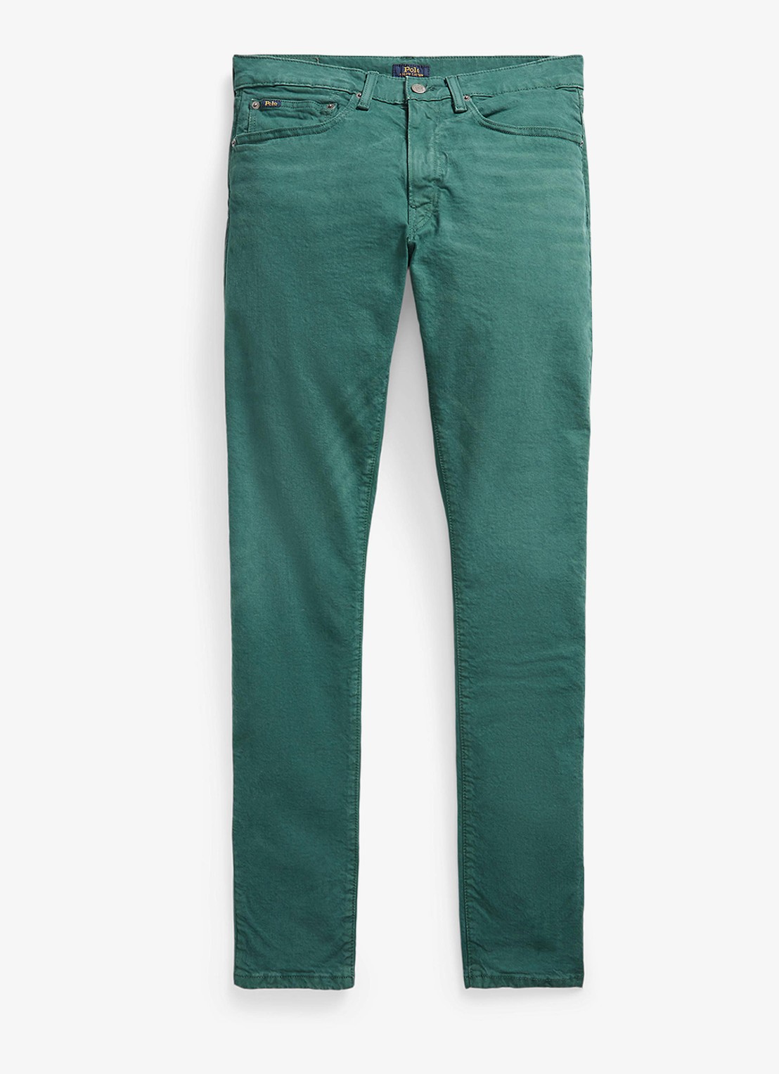 Ralph Lauren Sullivan slim fit jeans met gekleurde wassing - voorkant hdn blackwatch green / groen