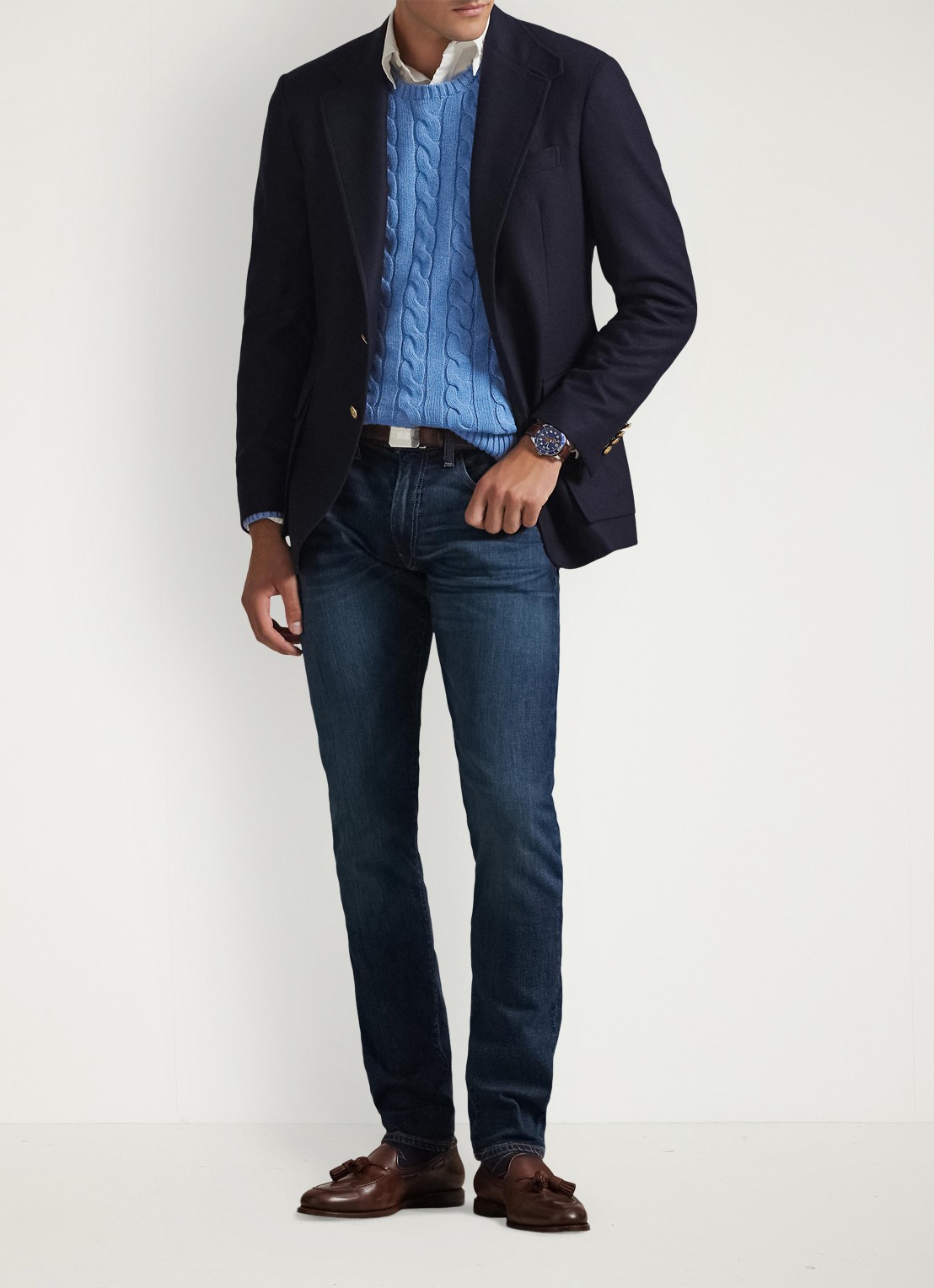 Ralph Lauren Sullivan slim jeans met stretch - voorkant 5 rockford / indigo