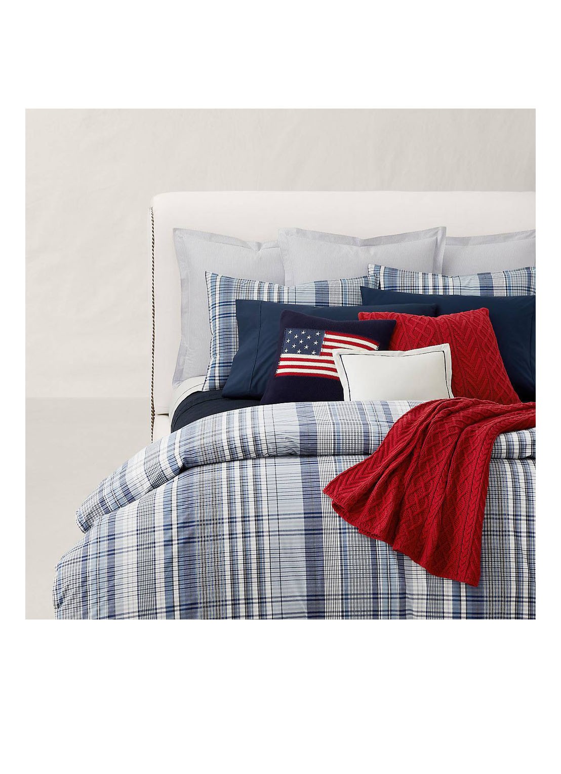 Ralph Lauren Summer Hill kussensloop - detail 2 donkerblauw