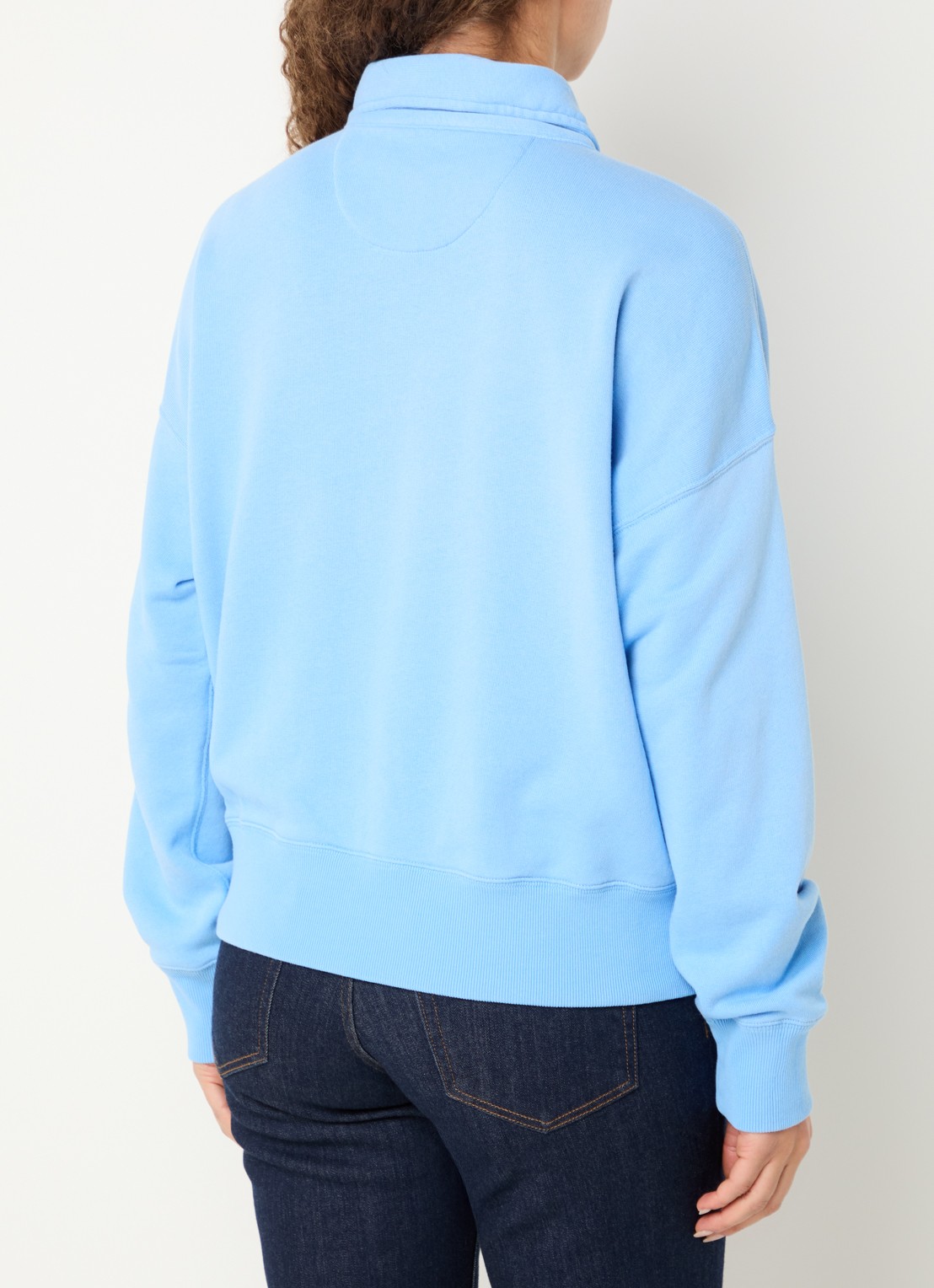 Ralph Lauren Sweater met halve rits en logoborduring - achterkant 3 blauw