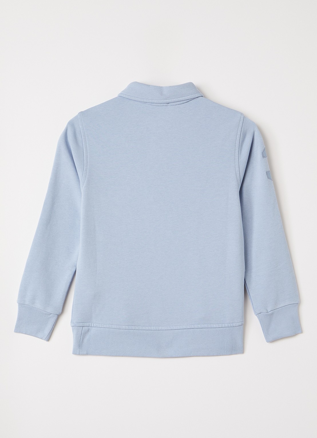 Ralph Lauren Sweater met halve rits en logoborduring - voorkant 2 blauwgrijs