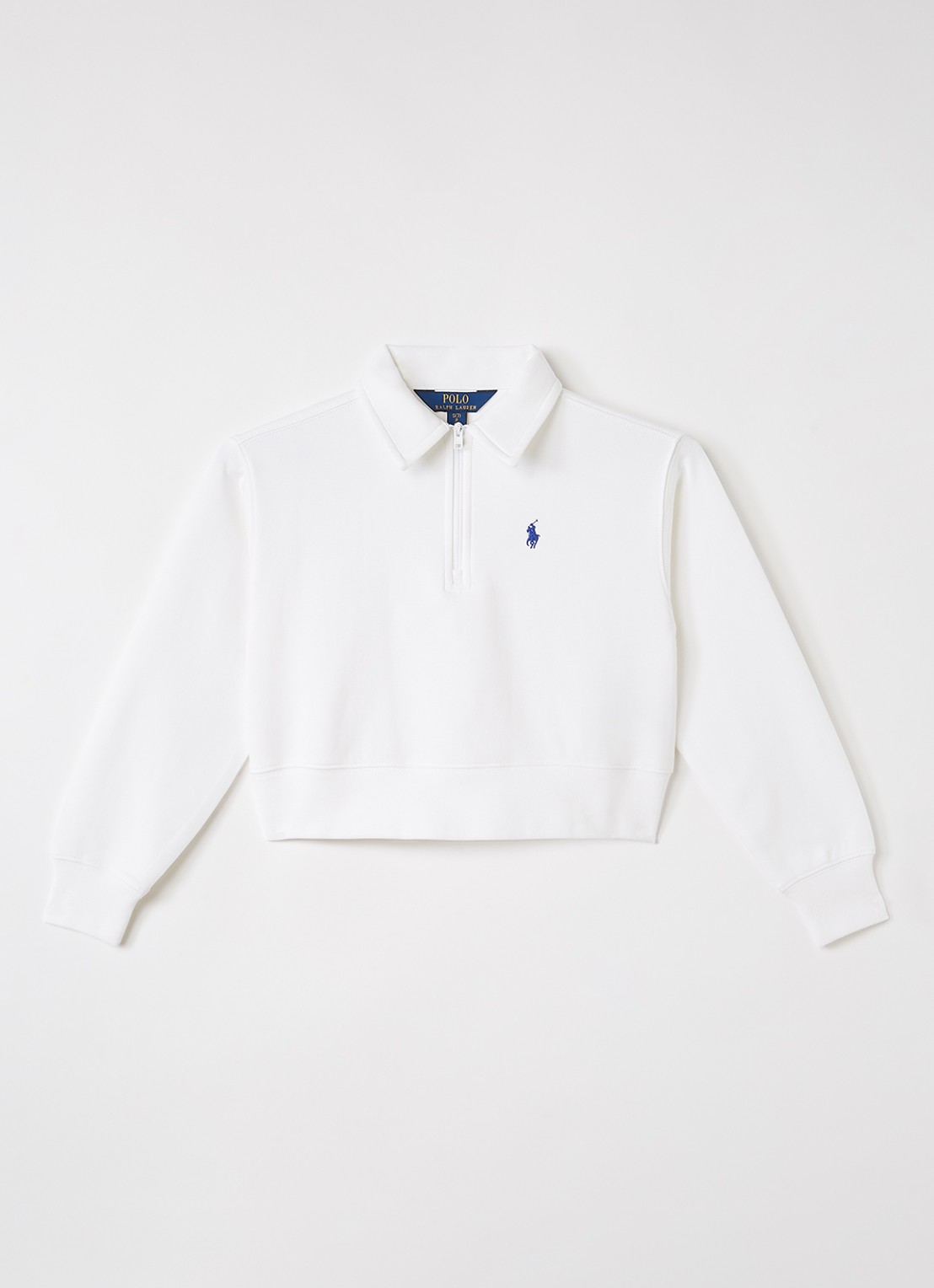 Ralph Lauren Sweater met halve rits - voorkant wit