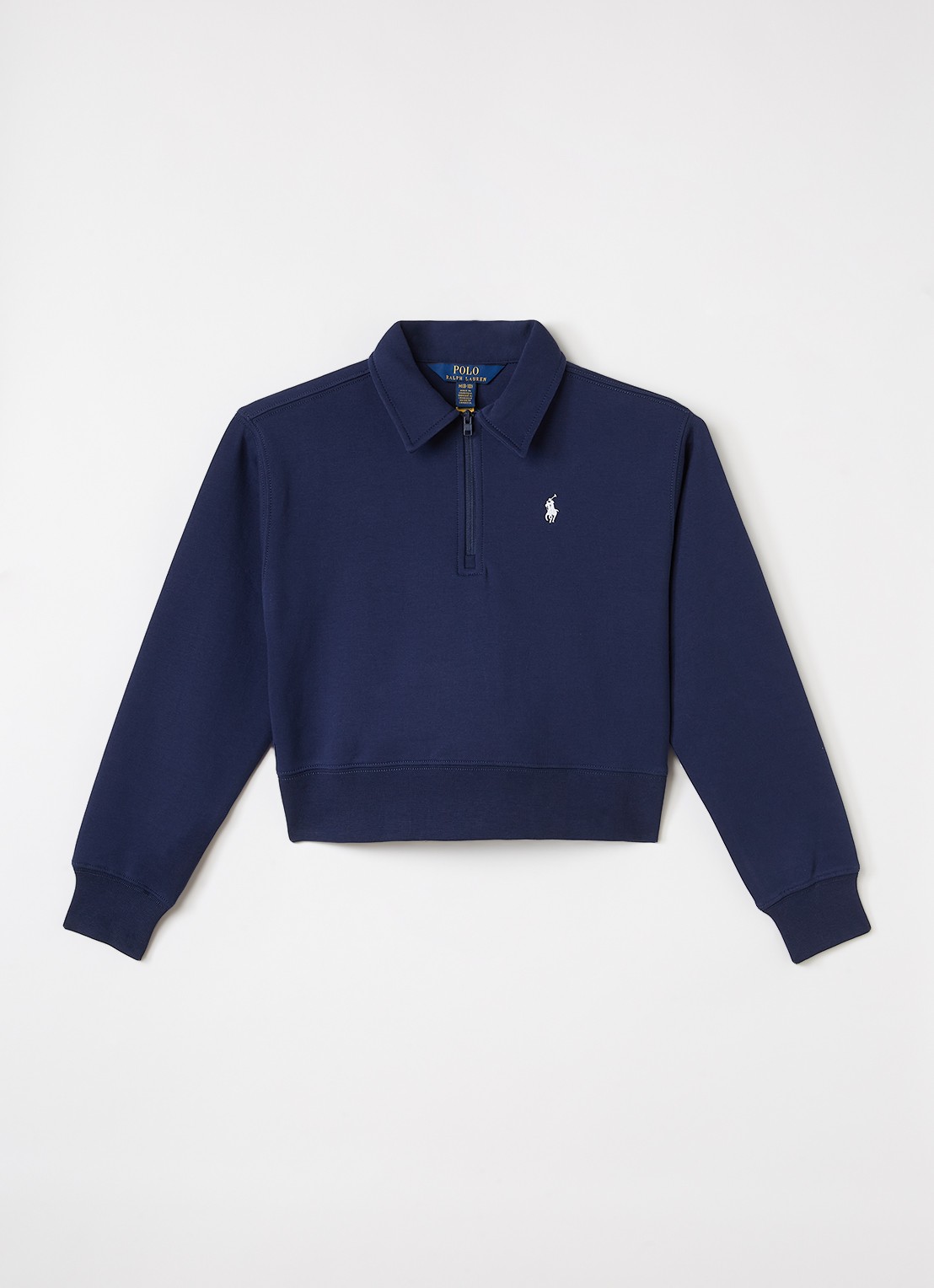 Ralph Lauren Sweater met halve rits - voorkant donkerblauw