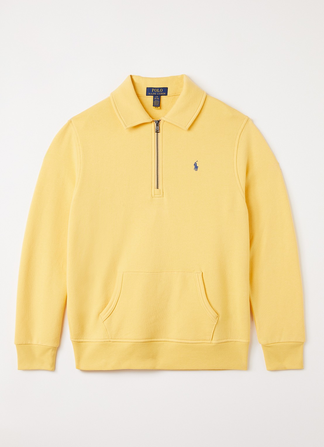 Ralph Lauren Sweater met halve rits - voorkant geel
