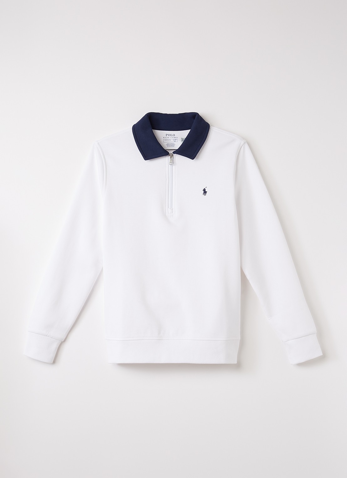 Ralph Lauren Sweater met halve rits - voorkant 3 wit