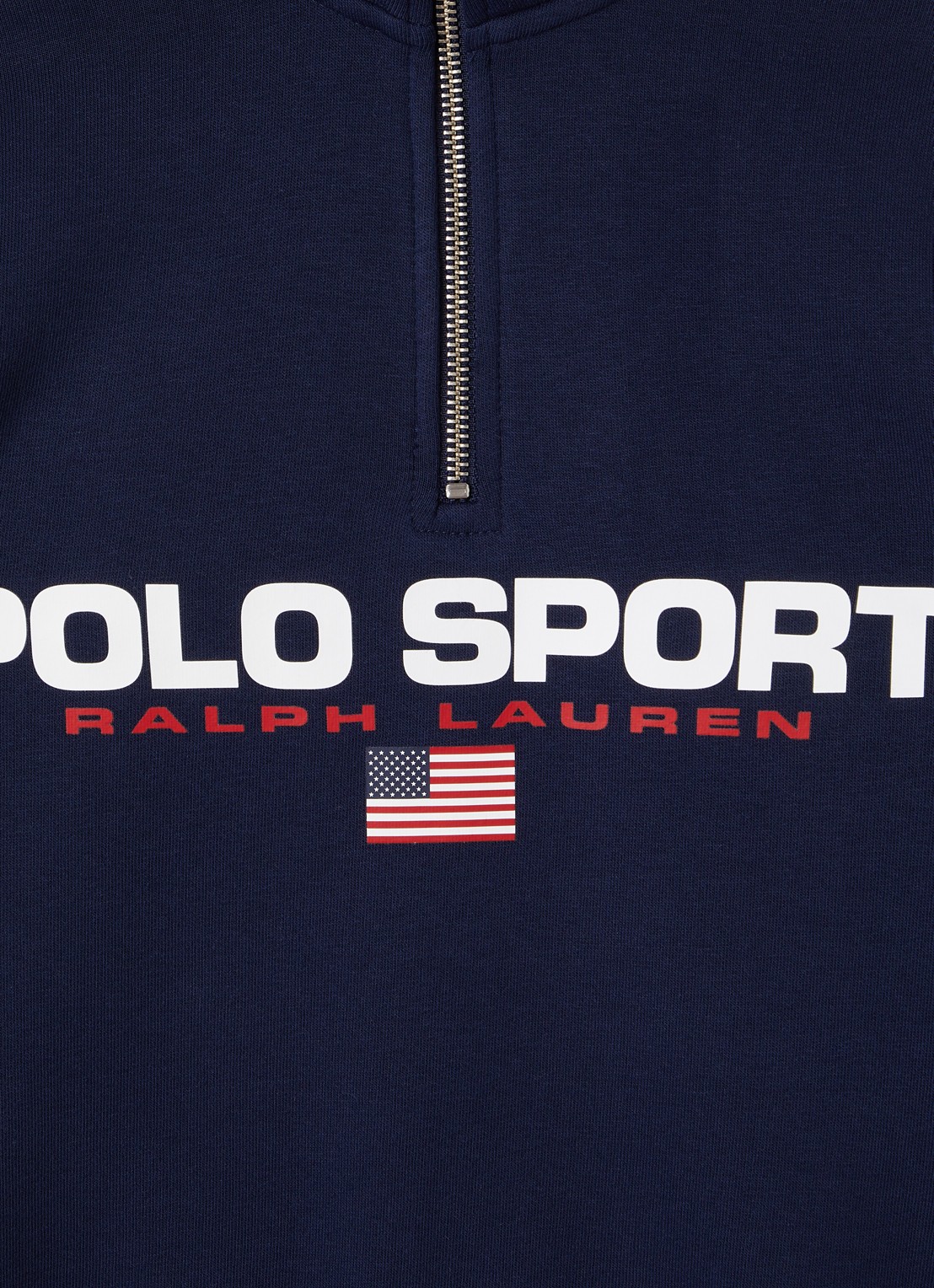 Ralph Lauren Sweater met halve rits - detail donkerblauw