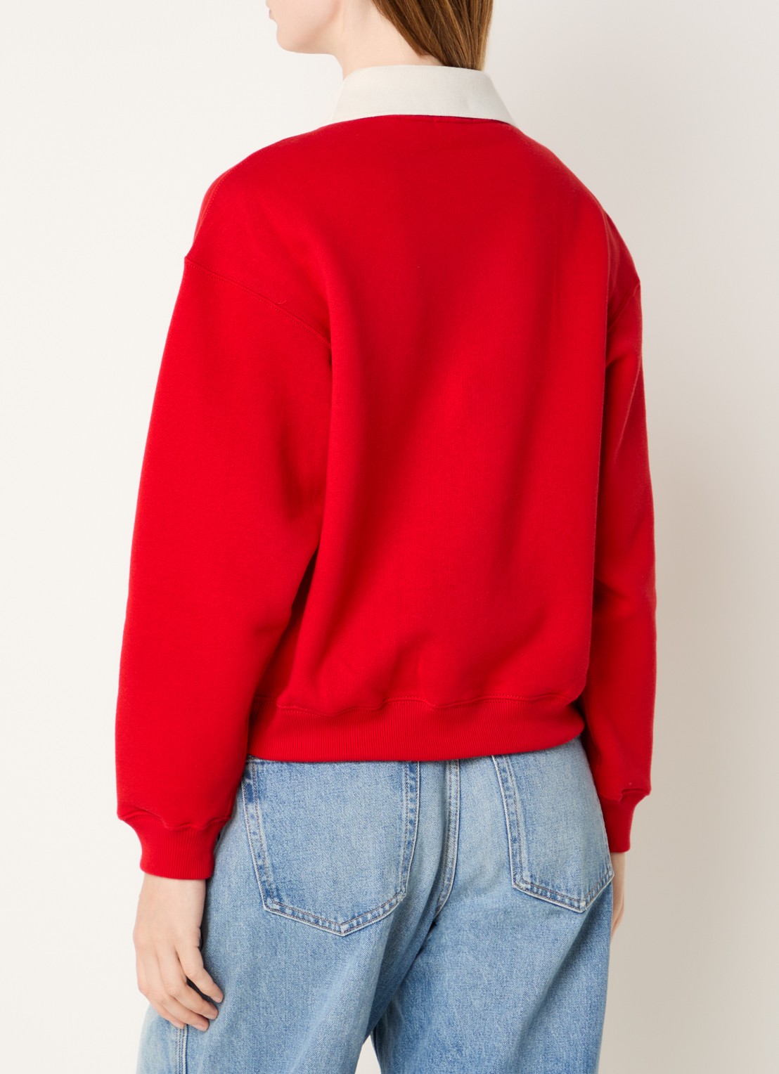 Ralph Lauren Sweater met kraag en logoprint - achterkant 2 rood