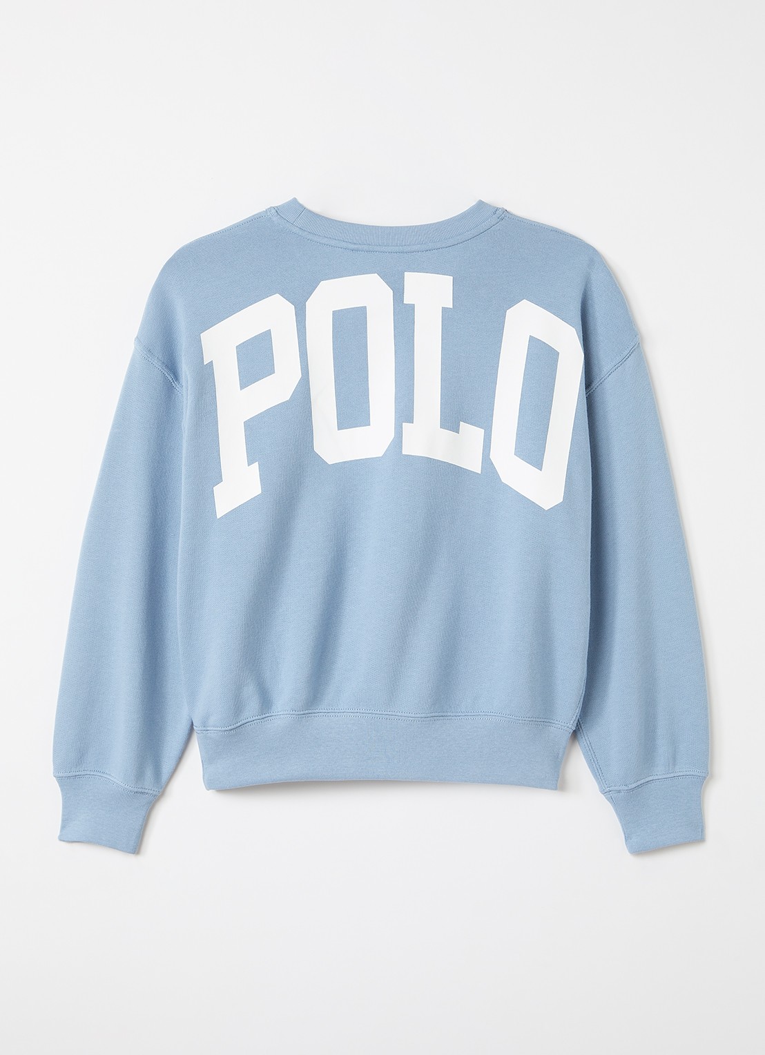 Ralph Lauren Sweater met logo- en backprint - voorkant 2 staalblauw