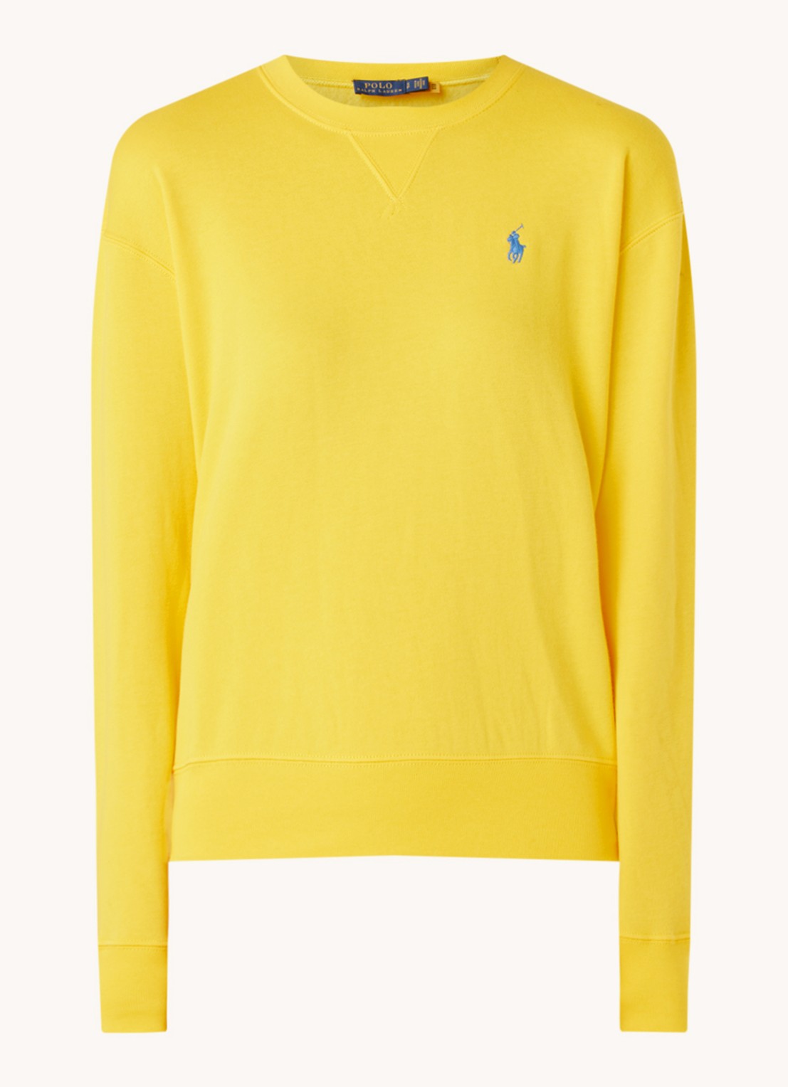 Ralph Lauren Sweater met logoborduring - voorkant 2 geel