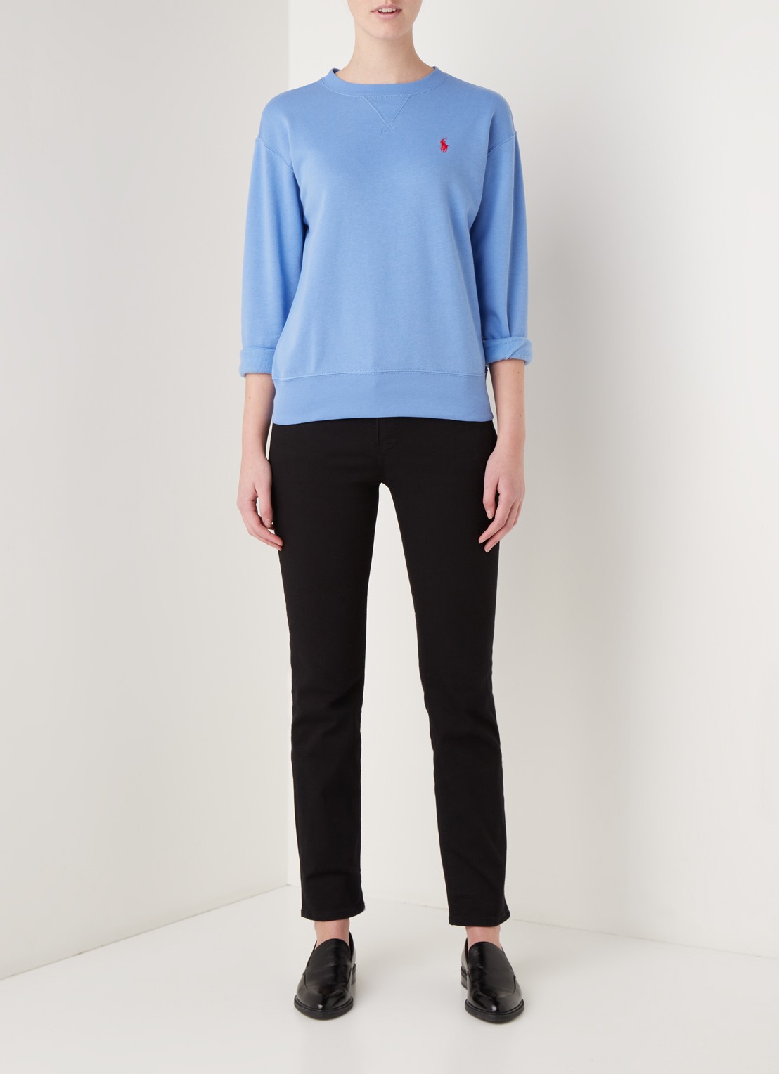 Ralph Lauren Sweater met logoborduring - voorkant 2 blauw