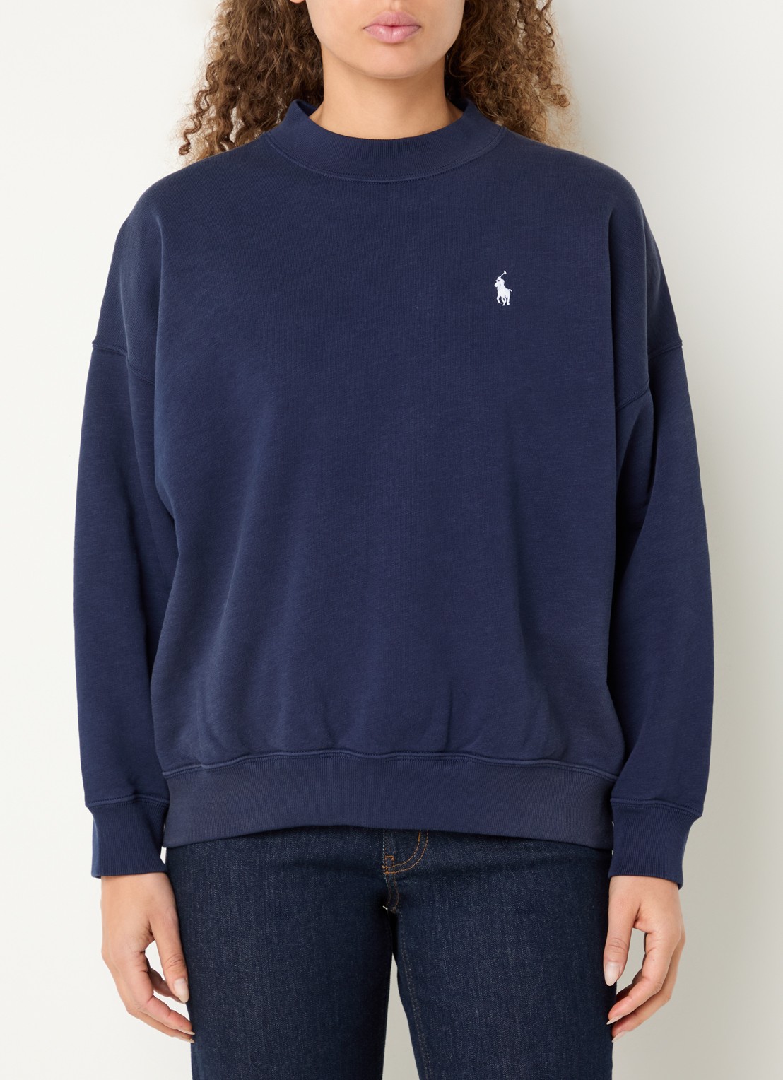 Ralph Lauren Sweater met logoborduring - achterkant 3 donkerblauw