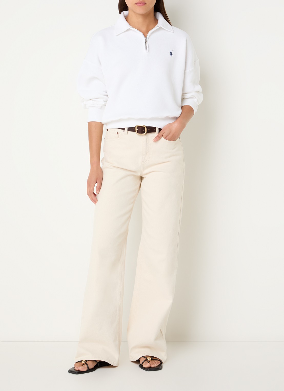 Ralph Lauren Sweater met logoborduring - voorkant 4 wit