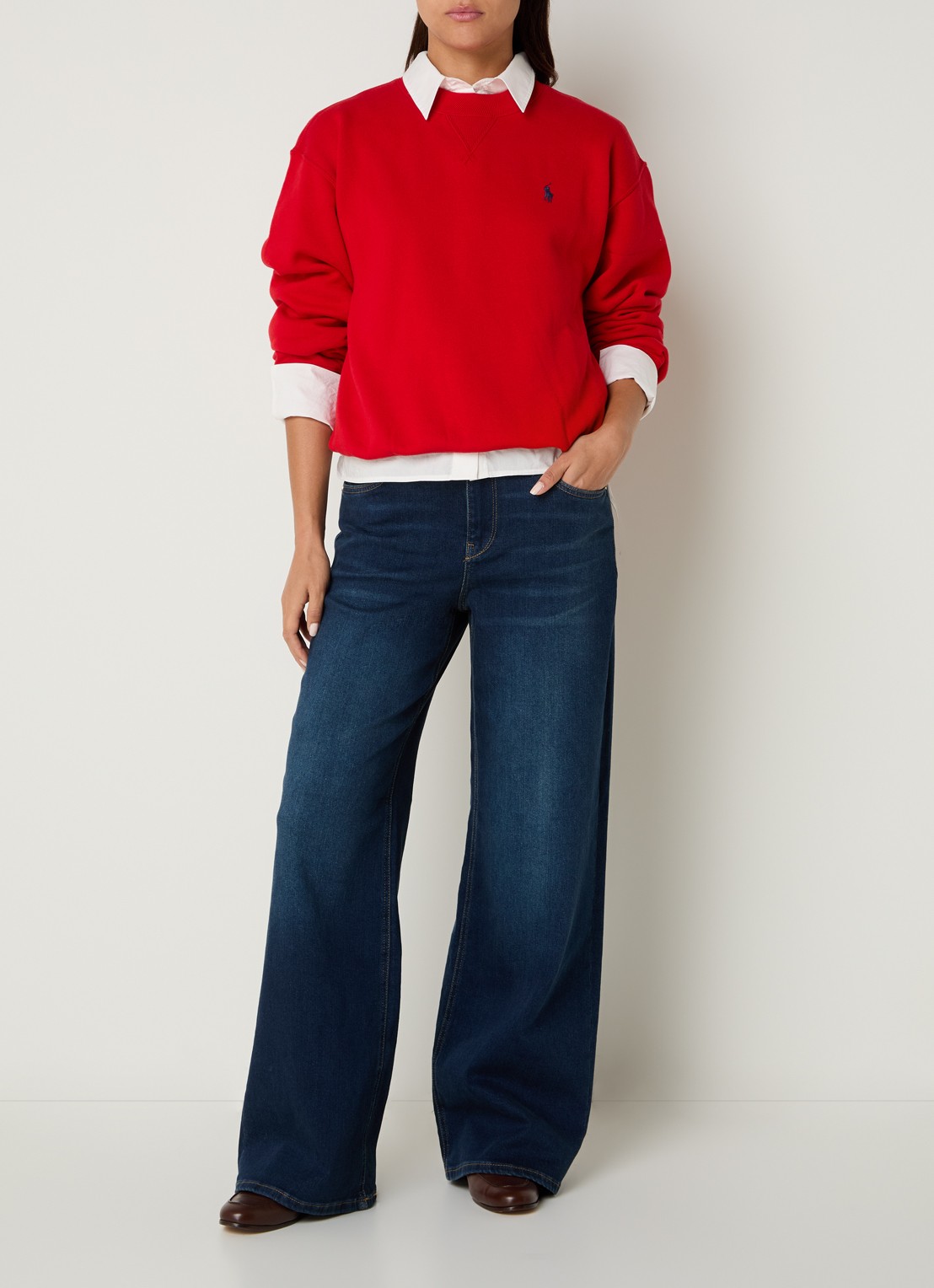 Ralph Lauren Sweater met logoborduring - voorkant 2 rood