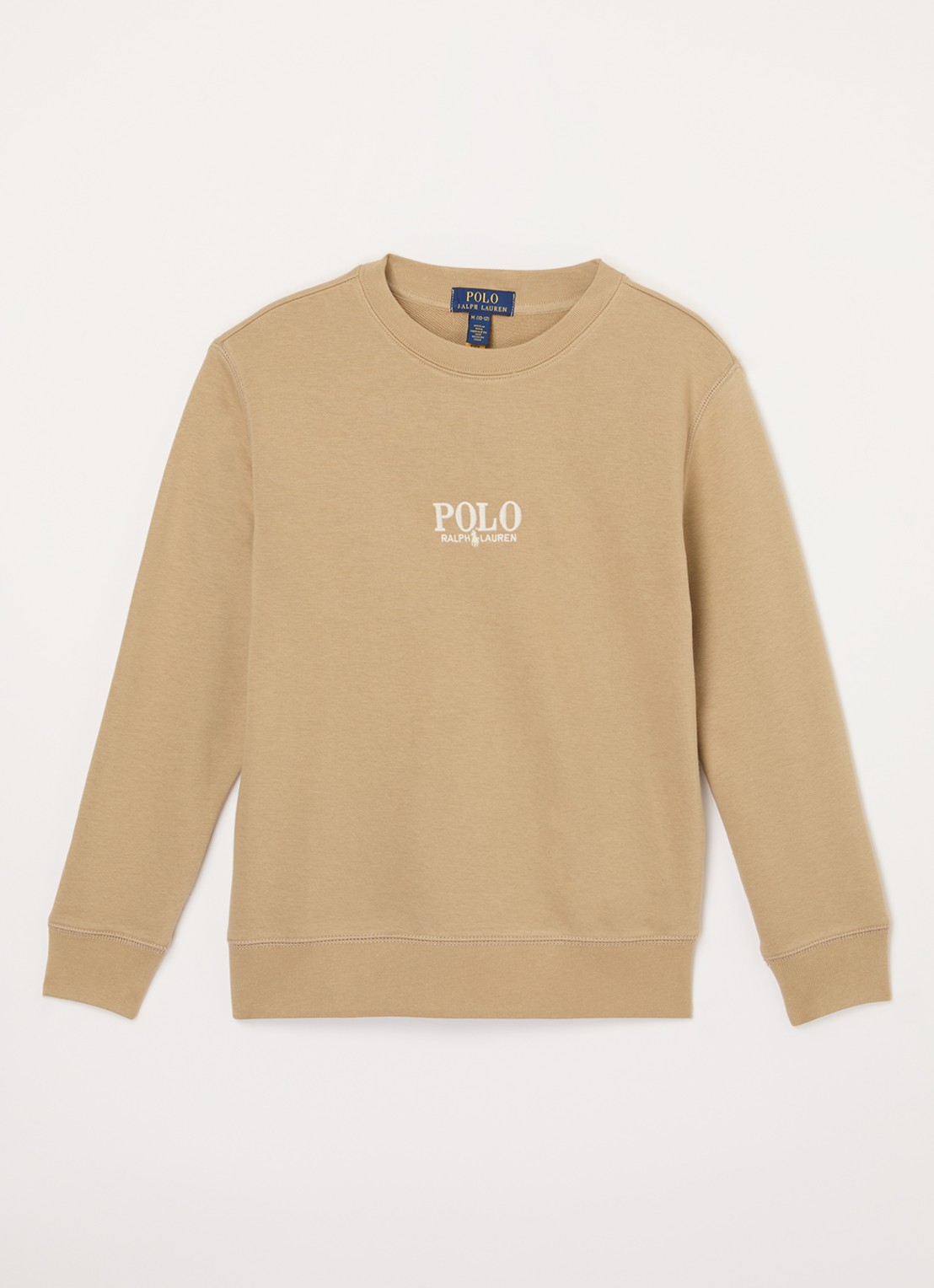 Ralph Lauren Sweater met logoborduring - voorkant 2 zand