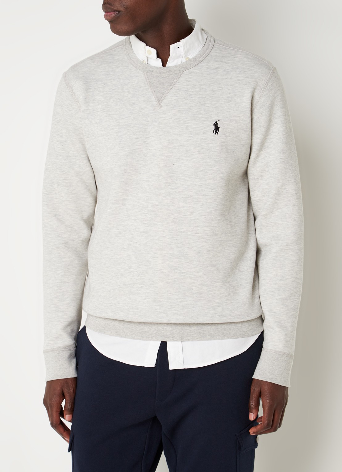 Ralph Lauren Sweater met logoborduring - detail 3 lt sport heather / grijs