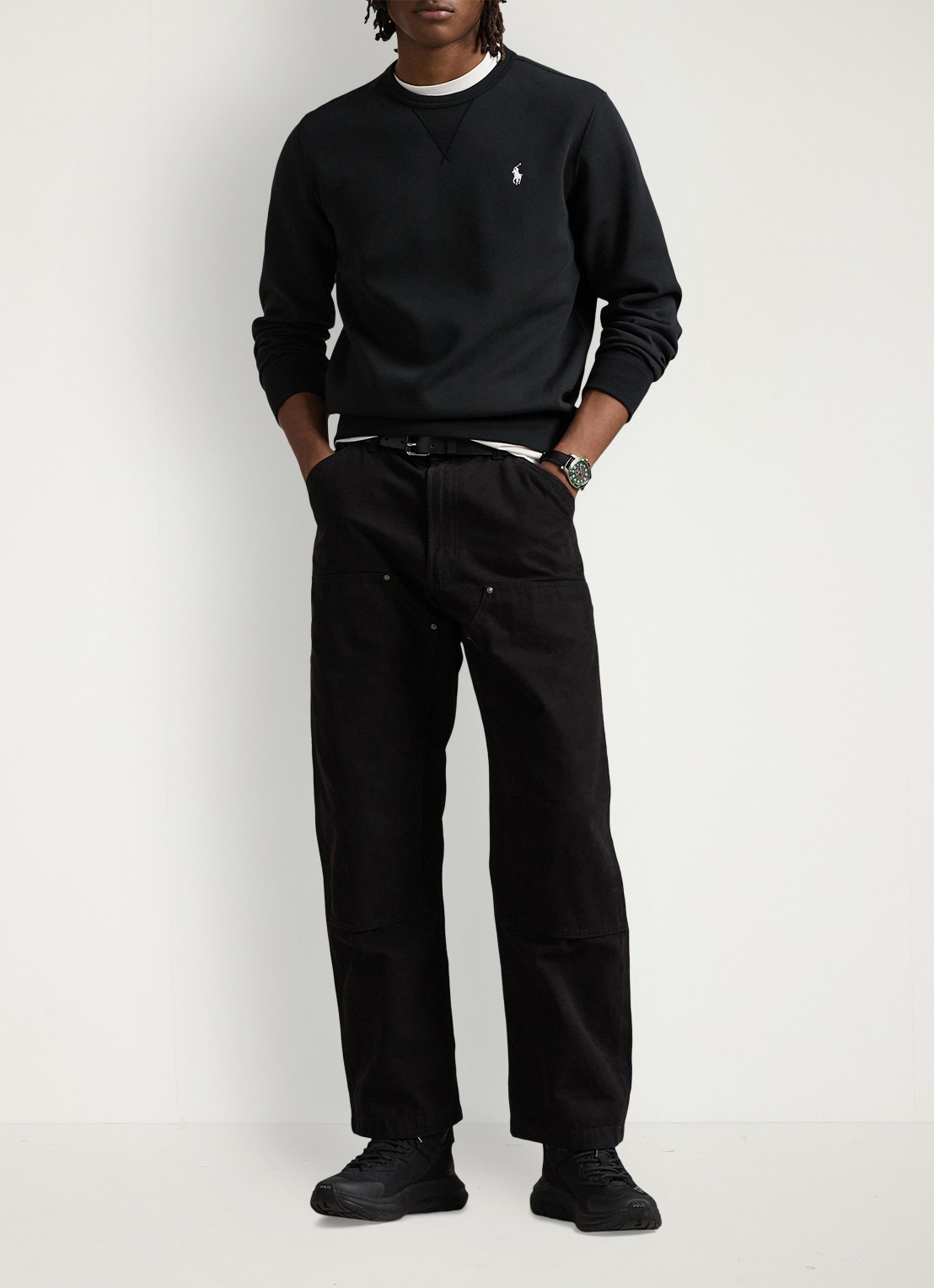 Ralph Lauren Sweater met logoborduring - voorkant 6 polo black