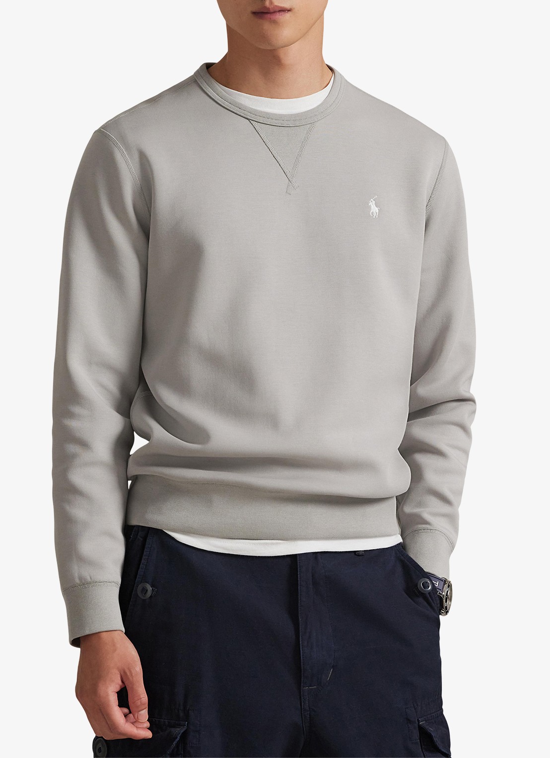 Ralph Lauren Sweater met logoborduring - detail 4 soft grey c1730 / lichtgrijs