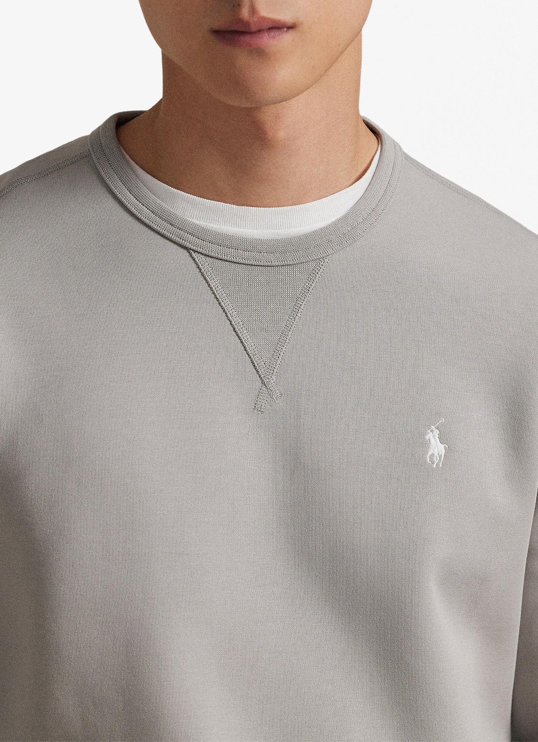 Ralph Lauren Sweater met logoborduring - detail 5 soft grey c1730 / lichtgrijs