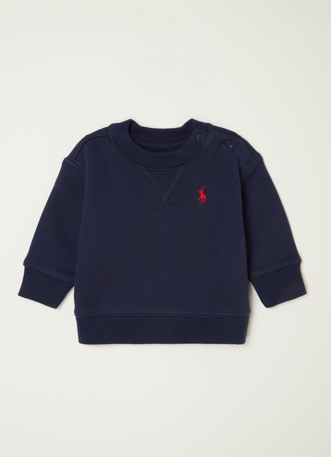 Ralph Lauren Sweater met logoborduring - voorkant 2 donkerblauw