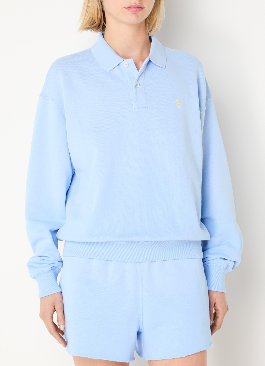 Ralph Lauren Sweater met logoprint - detail 2 lichtblauw