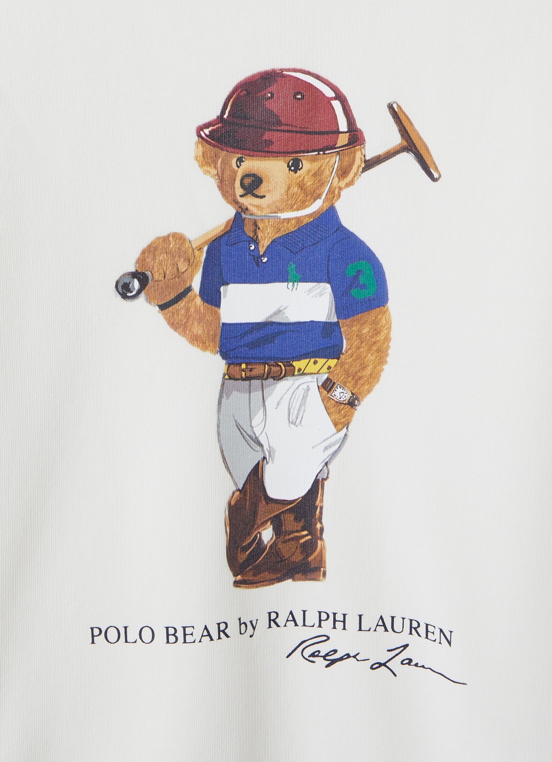 Ralph Lauren Sweater met logoprint - detail gebroken wit