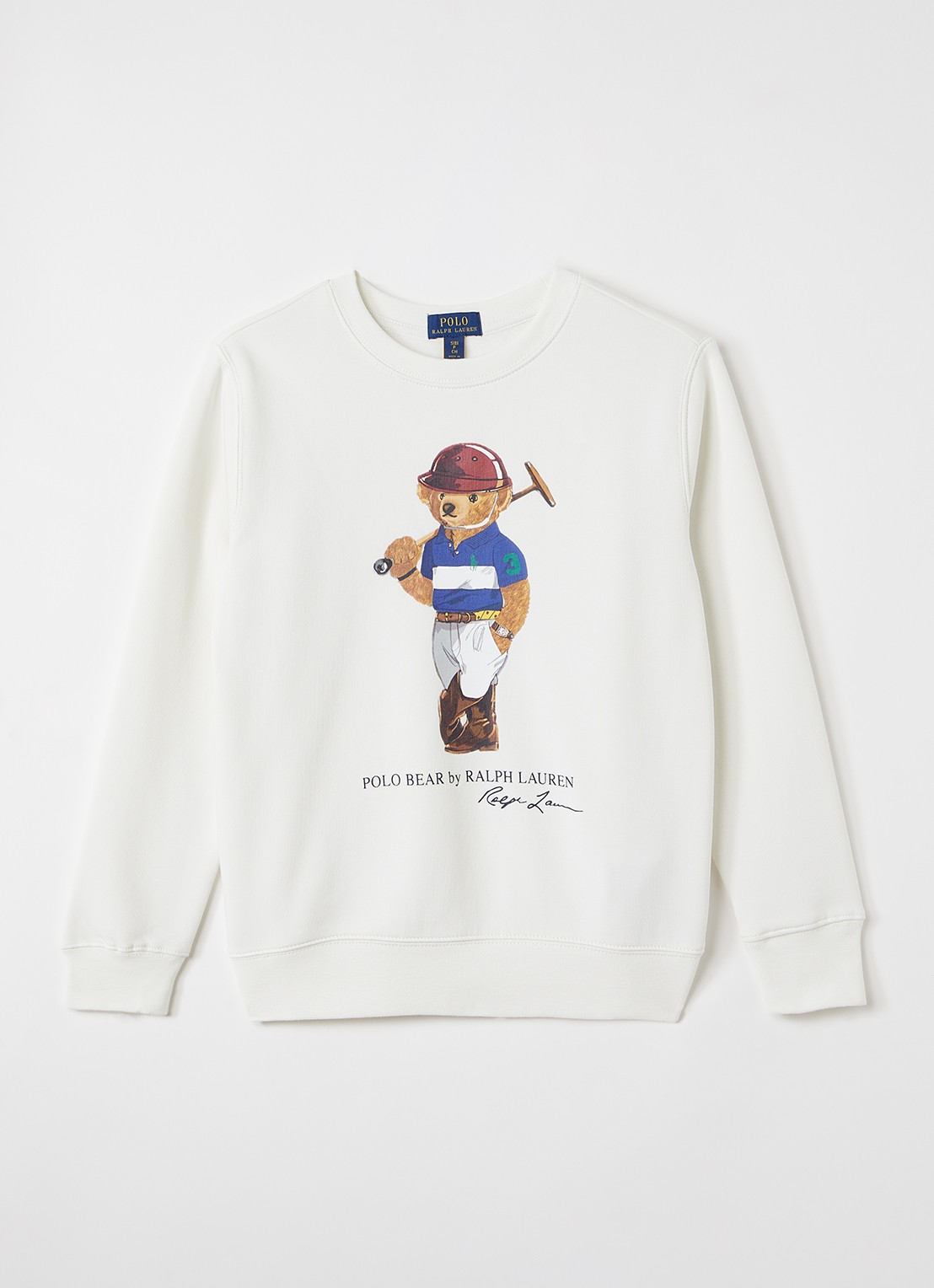 Ralph Lauren Sweater met logoprint - voorkant 2 gebroken wit