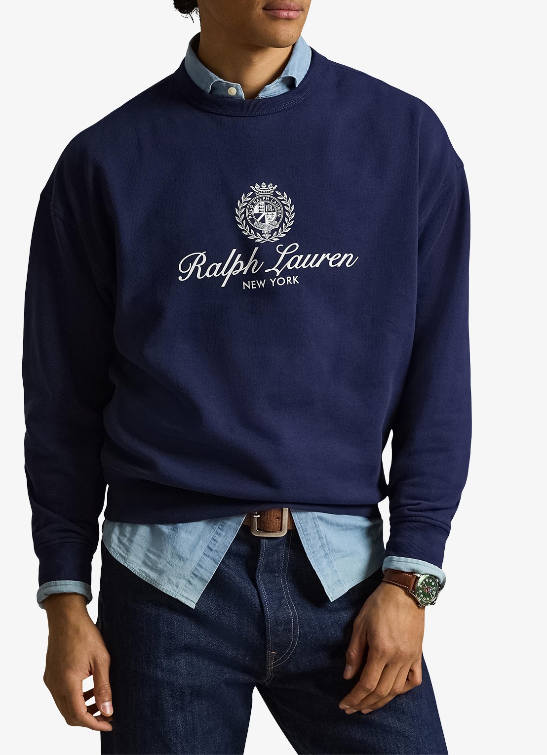 Ralph Lauren Sweater met logoprint - detail 4 donkerblauw