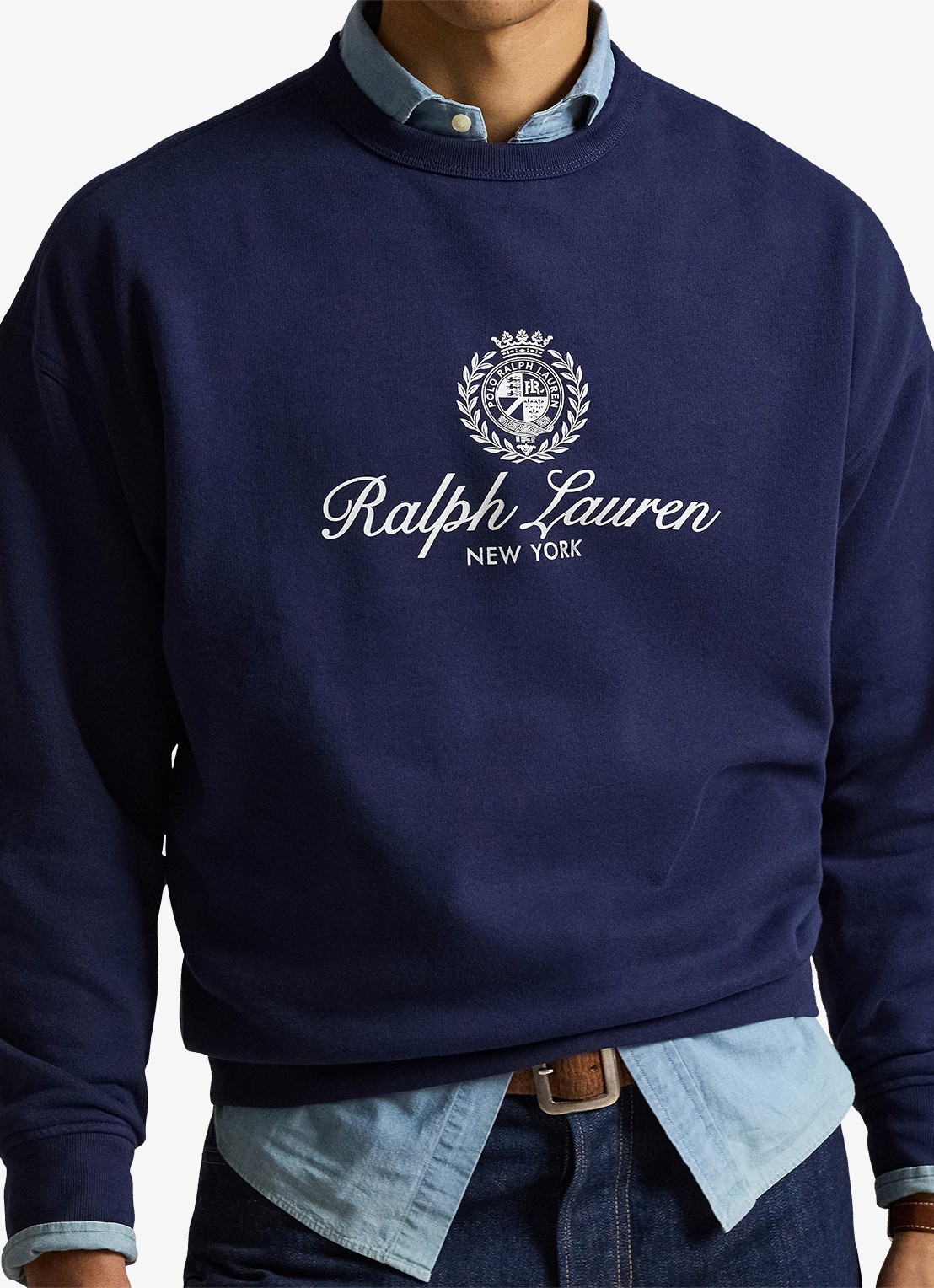 Ralph Lauren Sweater met logoprint - detail 5 donkerblauw
