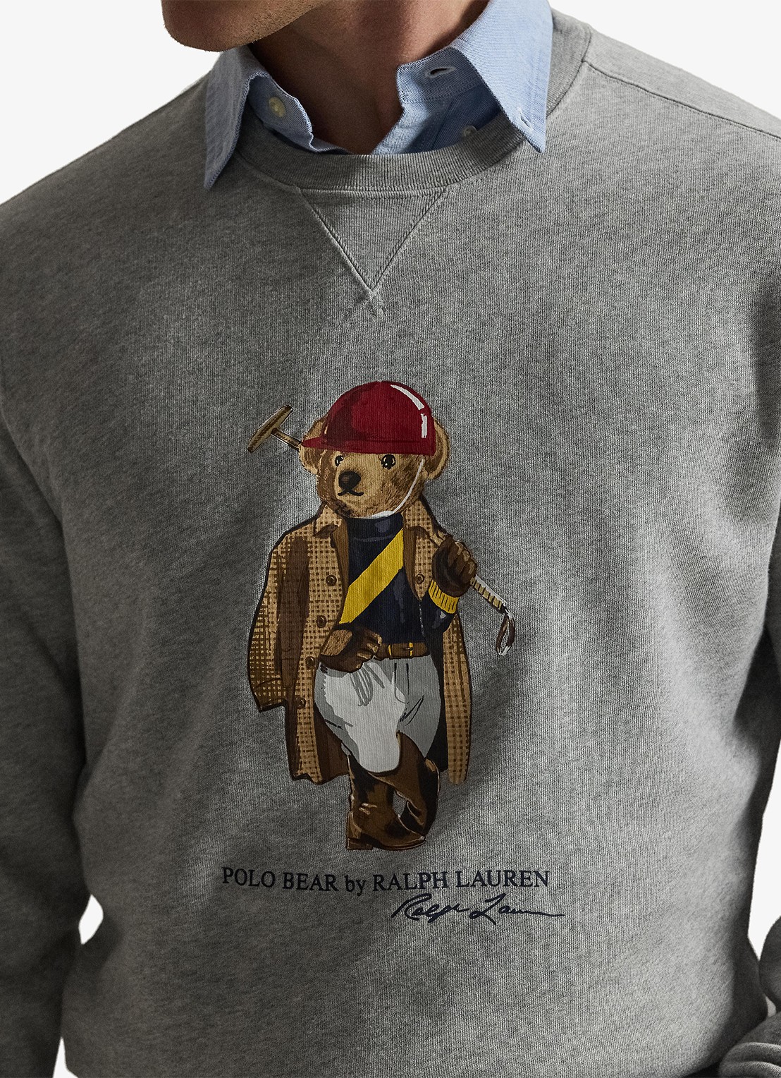 Ralph Lauren Sweater met logoprint - detail 4 andover hthr / grijs
