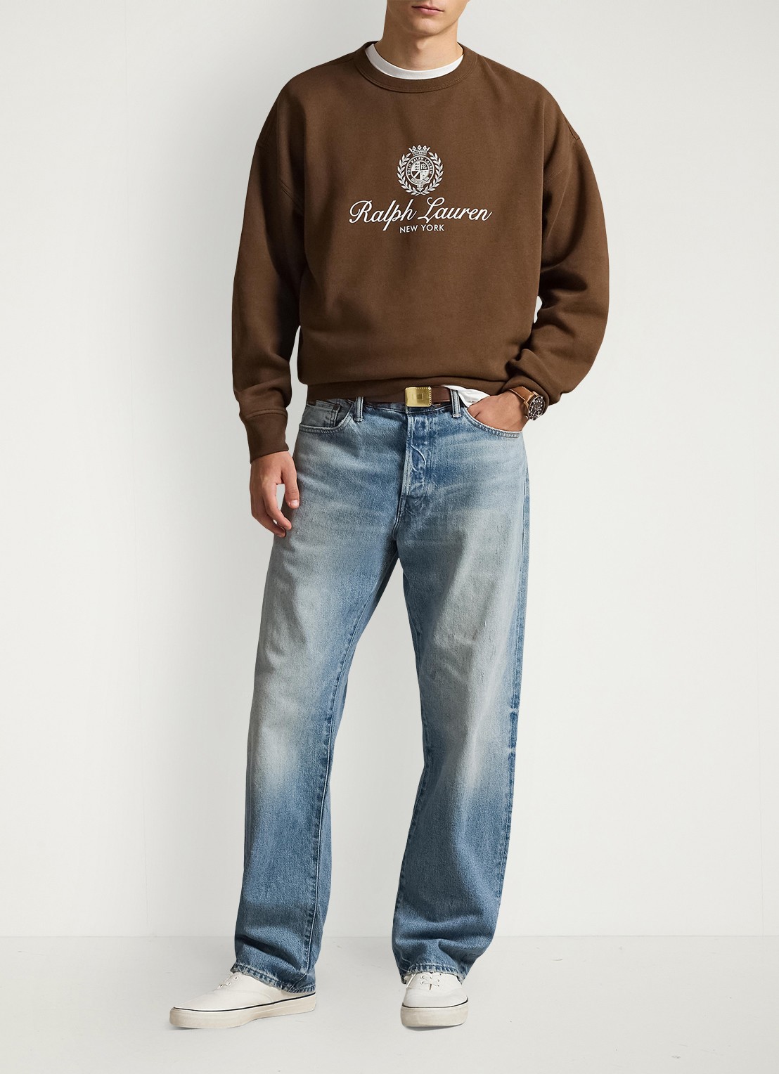Ralph Lauren Sweater met logoprint - voorkant 2 branch brown-3s7t