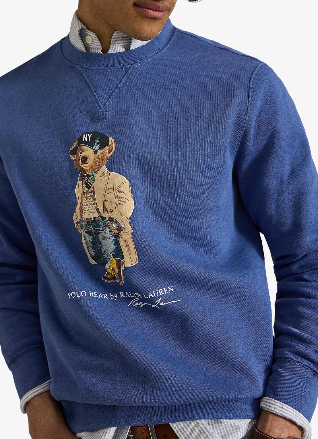 Ralph Lauren Sweater met logoprint - detail 4 bastille blue / blauw