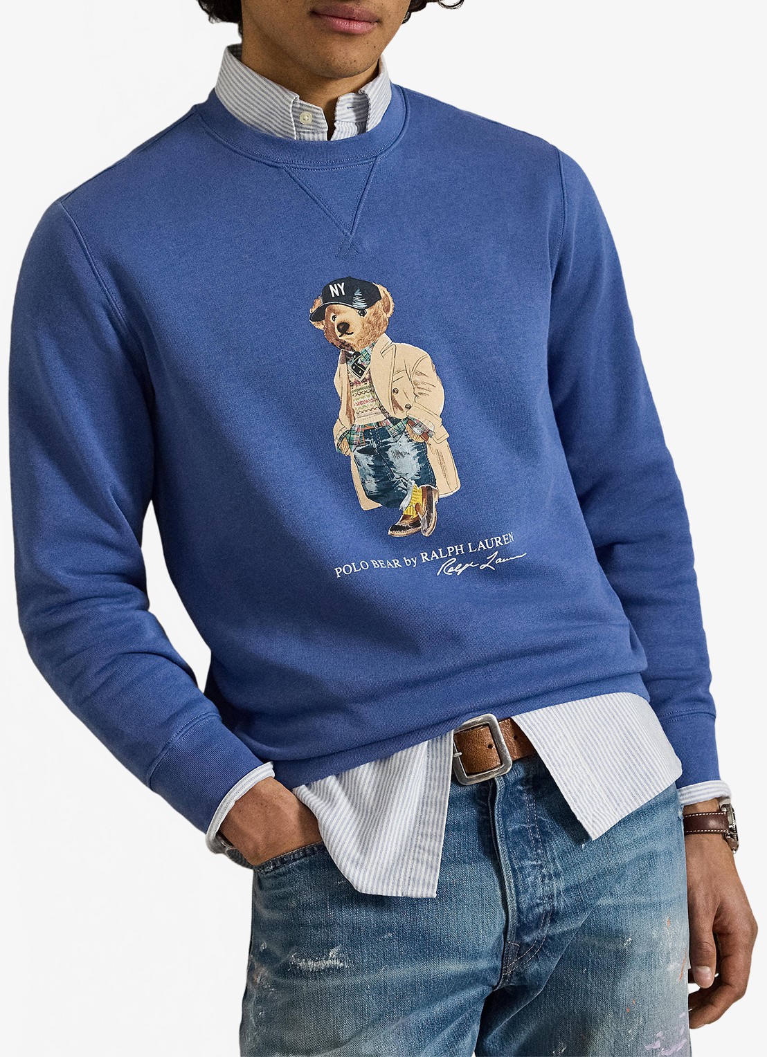 Ralph Lauren Sweater met logoprint - voorkant 2 bastille blue / blauw