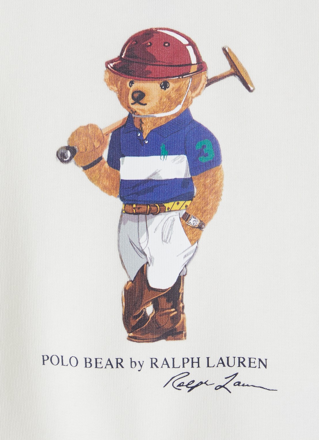 Ralph Lauren Sweater met logoprint - detail 3 gebroken wit