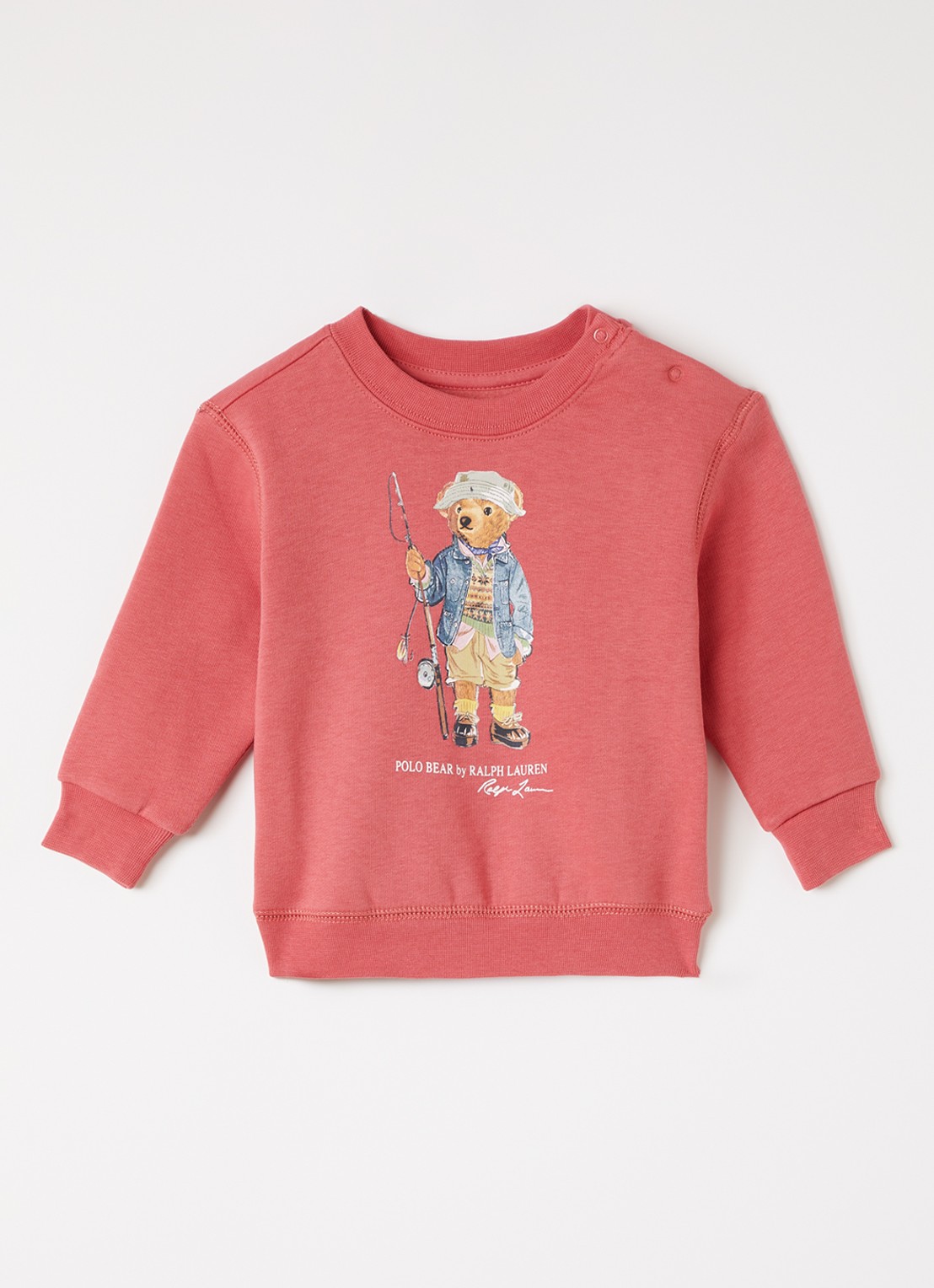 Ralph Lauren Sweater met logoprint - voorkant koraalrood