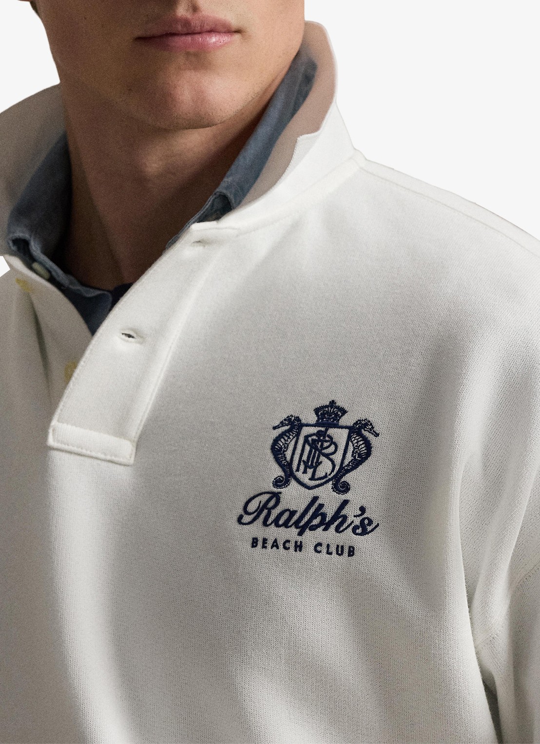 Ralph Lauren Sweater met polokraag en logo - detail 4 white / wit