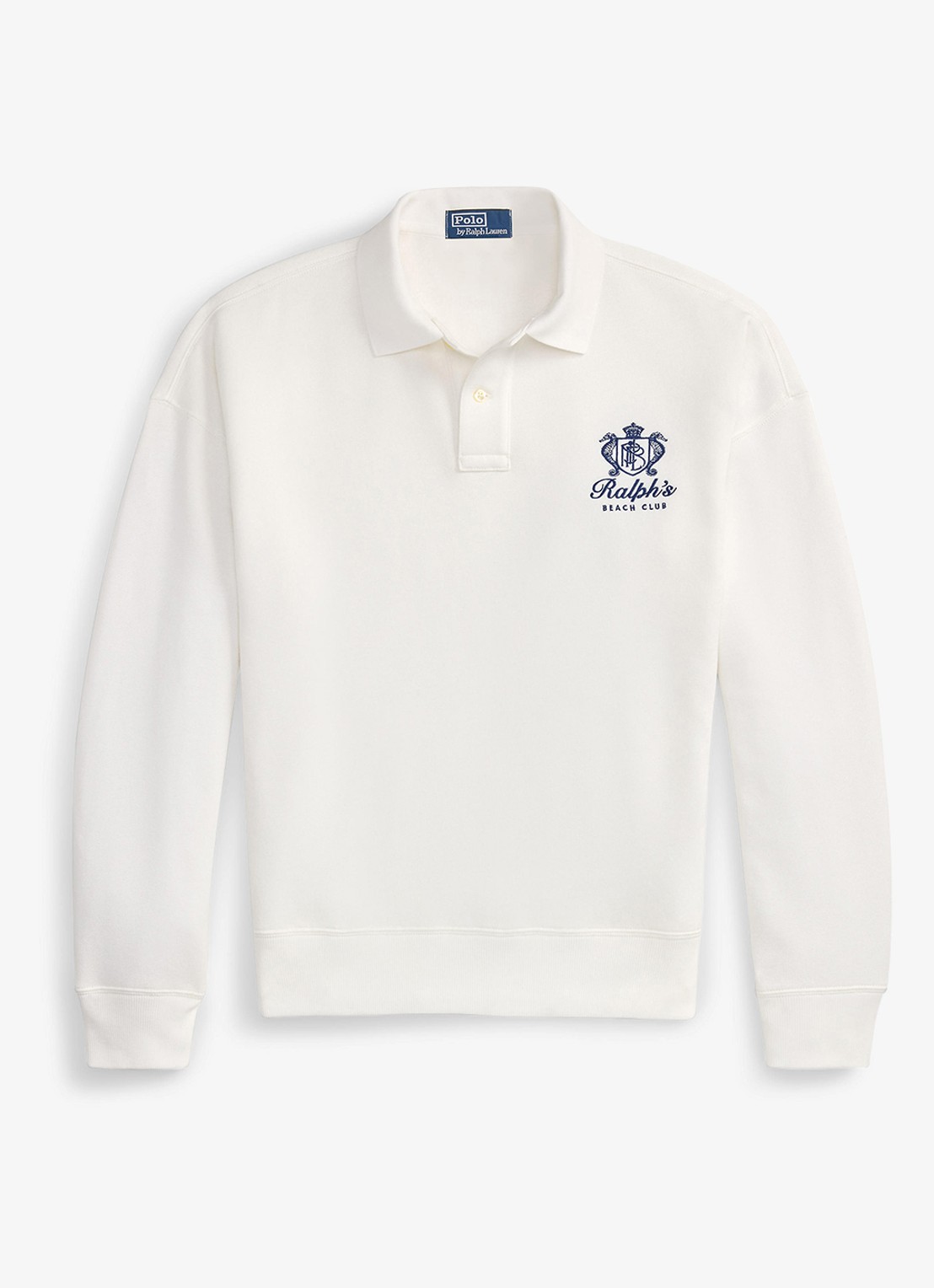 Ralph Lauren Sweater met polokraag en logo - voorkant white / wit