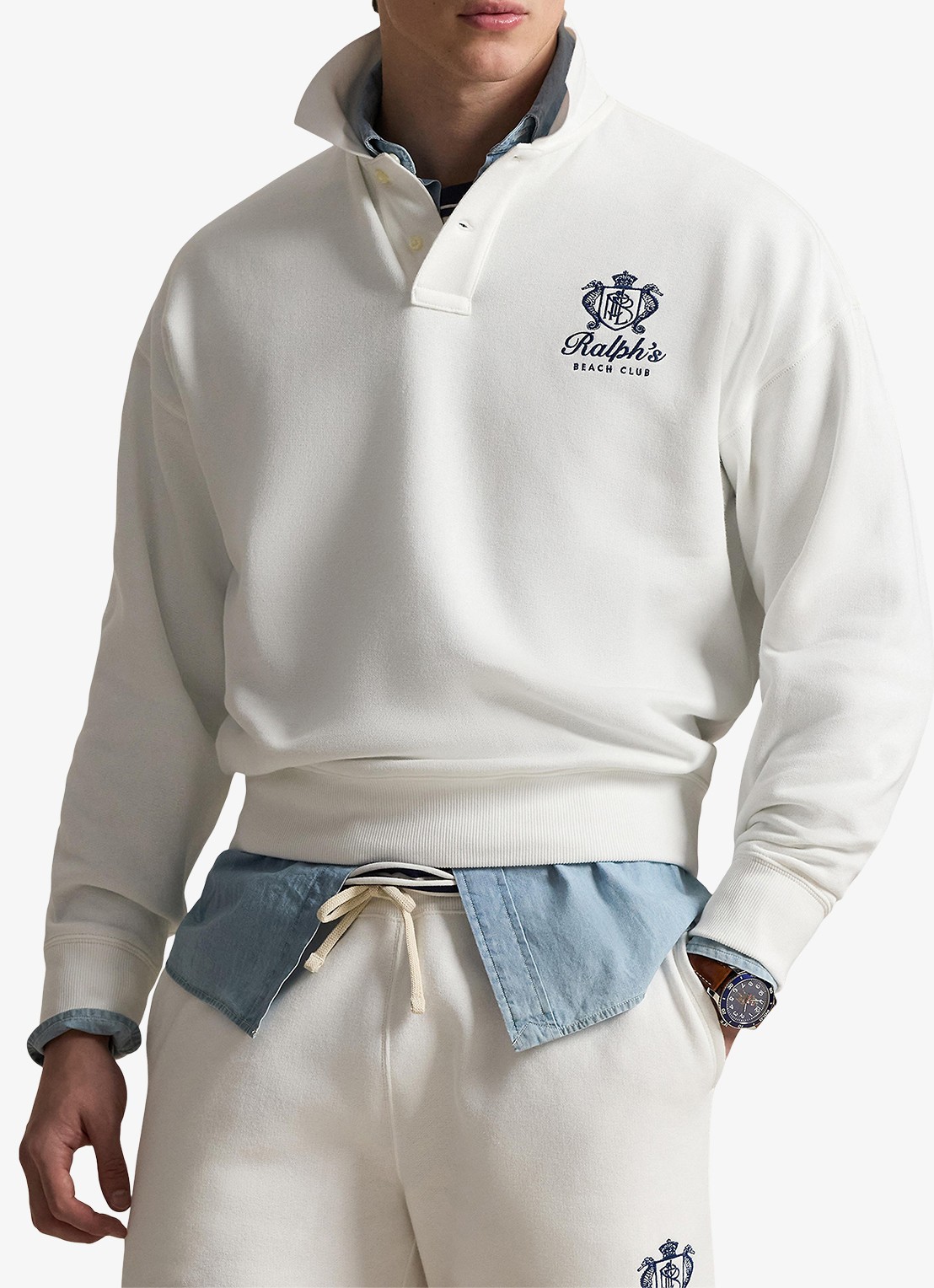 Ralph Lauren Sweater met polokraag en logo - voorkant 2 white / wit