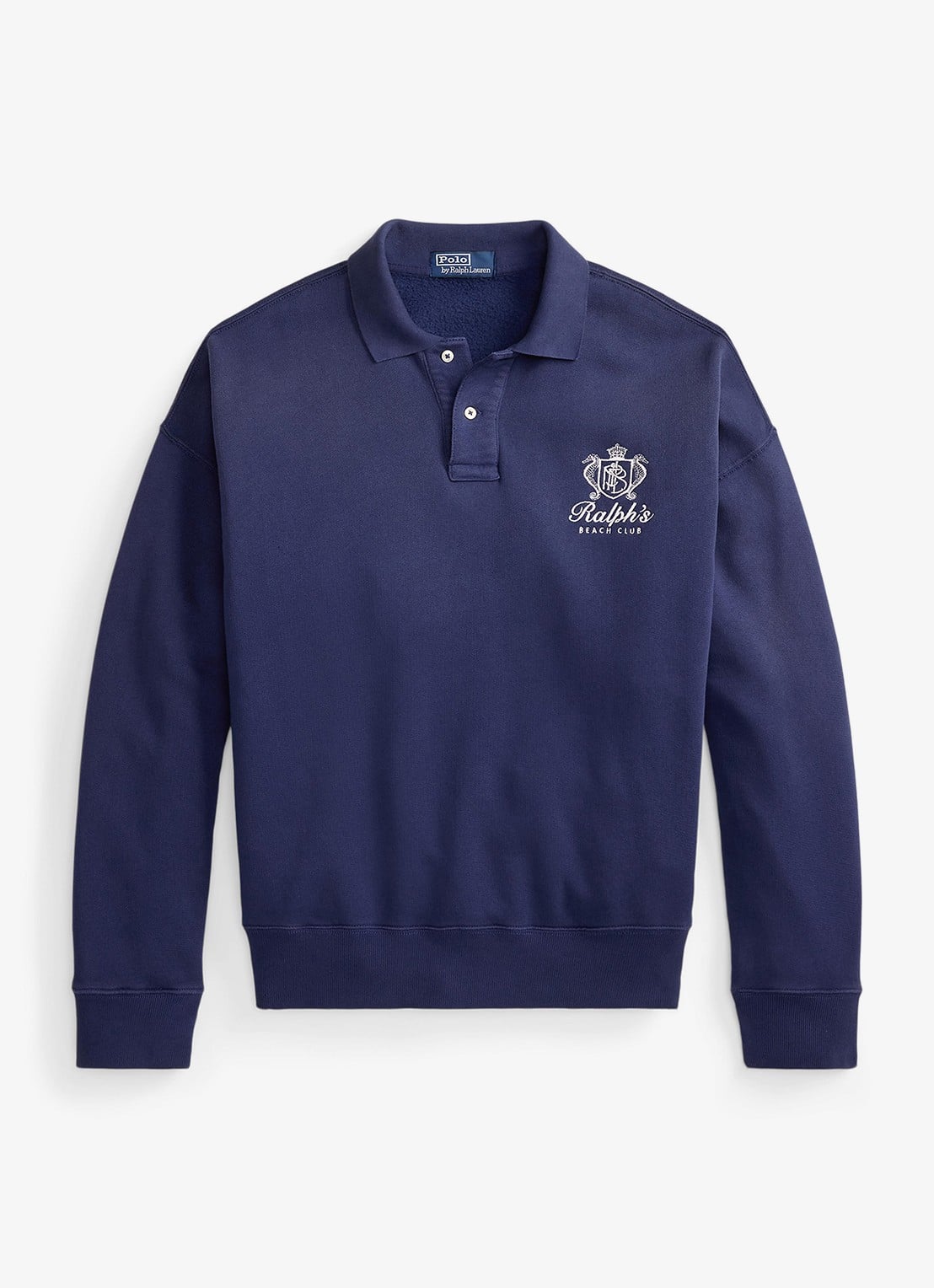 Ralph Lauren Sweater met polokraag en logo - voorkant dark cobalt / donkerblauw
