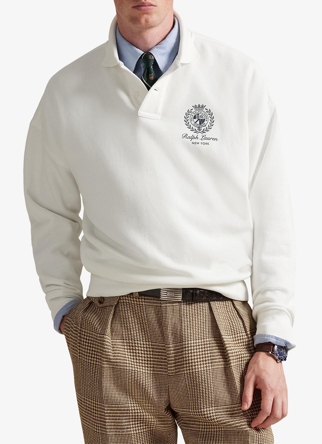 Ralph Lauren Sweater met polokraag en logo - detail 4 white / wit