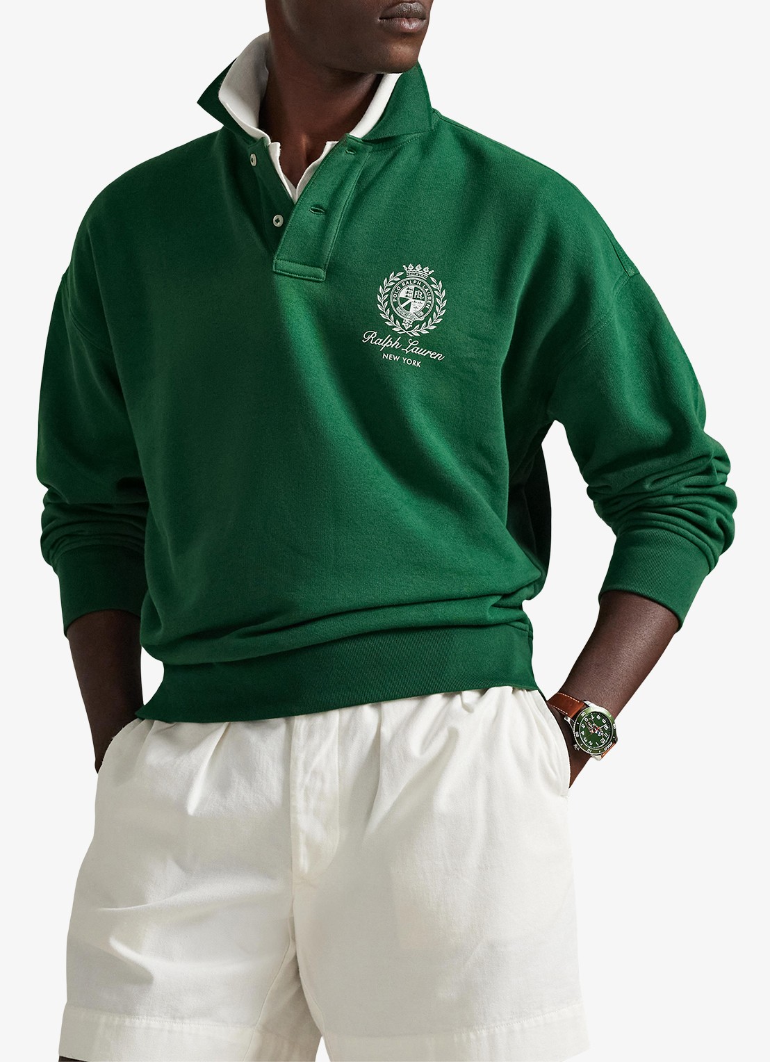 Ralph Lauren Sweater met polokraag en logo - detail 3 new forest-2z8d