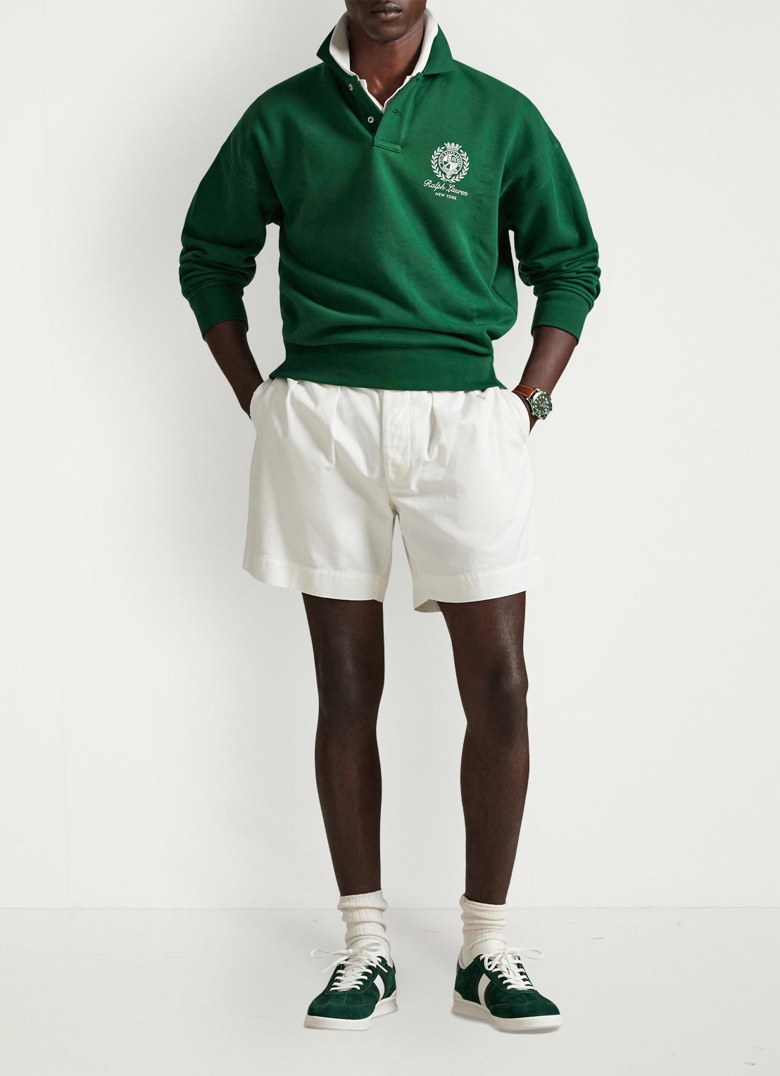 Ralph Lauren Sweater met polokraag en logo - voorkant 2 new forest-2z8d