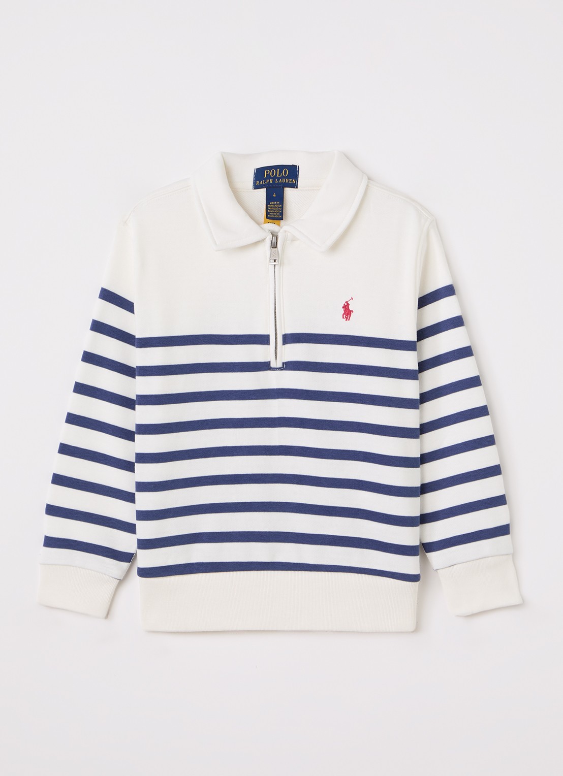 Ralph Lauren Sweater met polokraag en logoborduring - voorkant 2 gebroken wit