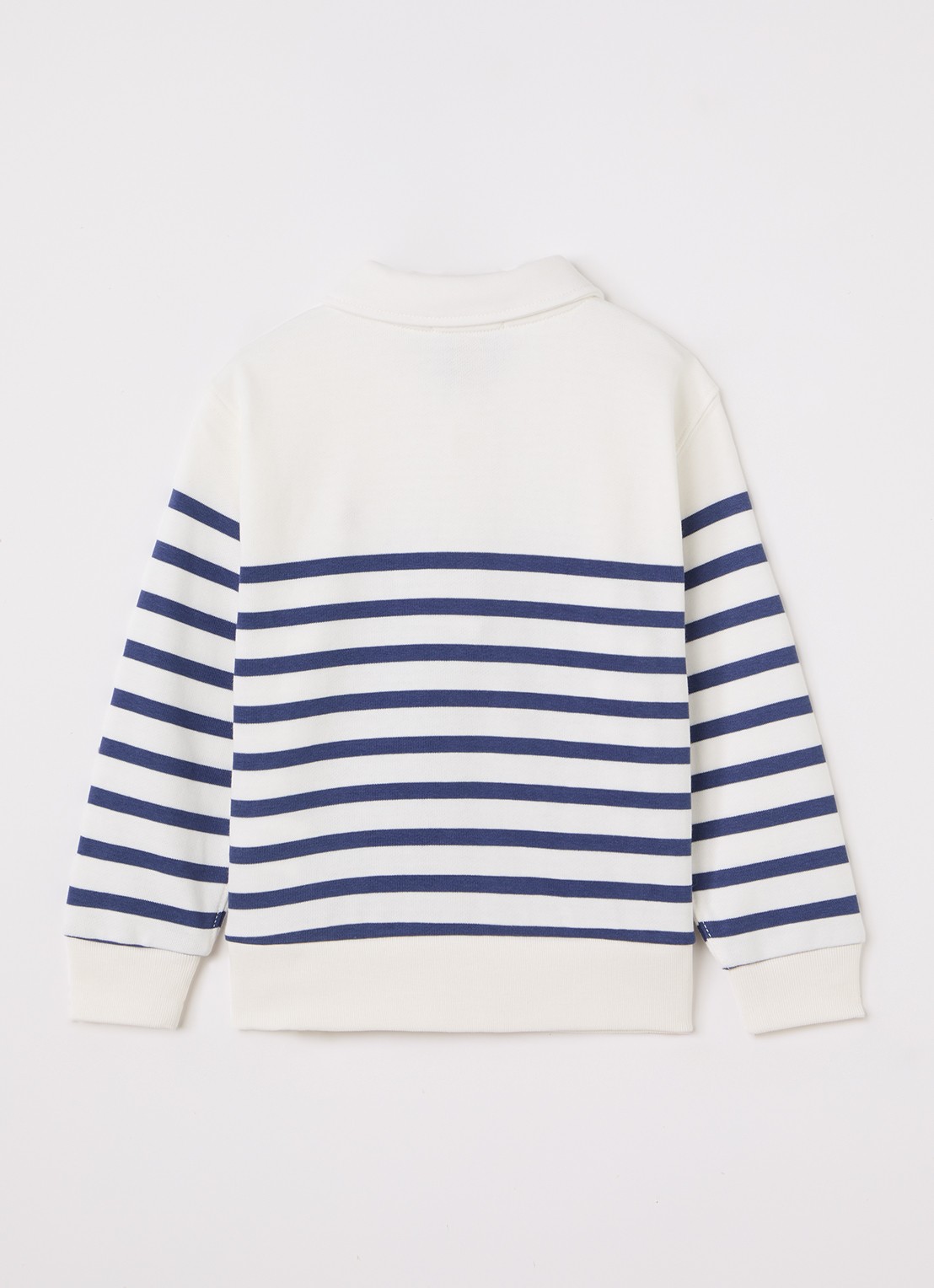Ralph Lauren Sweater met polokraag en logoborduring - voorkant 3 gebroken wit