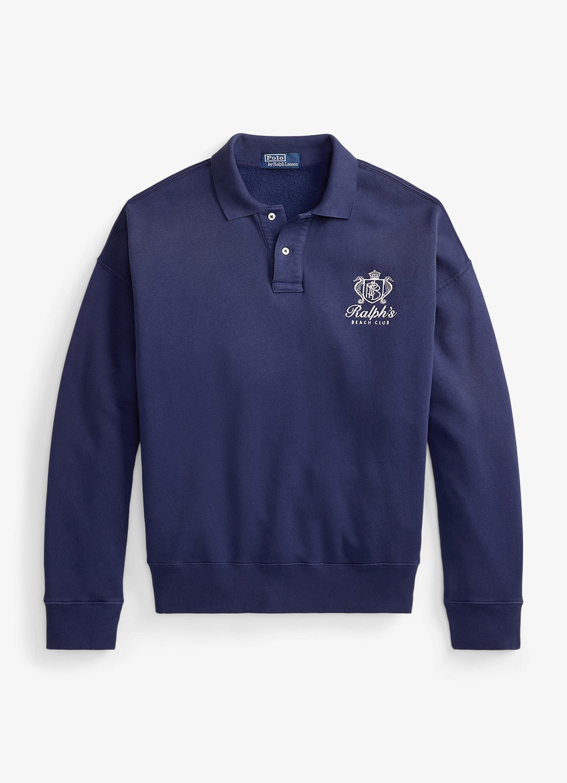 Ralph Lauren Sweater met polokraag en logoborduring - voorkant 3 dark cobalt / donkerblauw